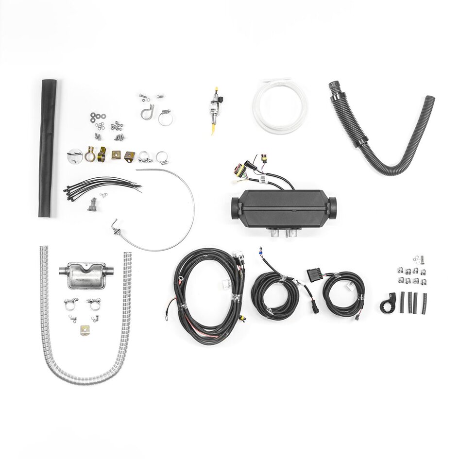 Warmduscher-Set mit 2 kW Standheizung und Therme, 12 V (200 W), 230 V (500 W)