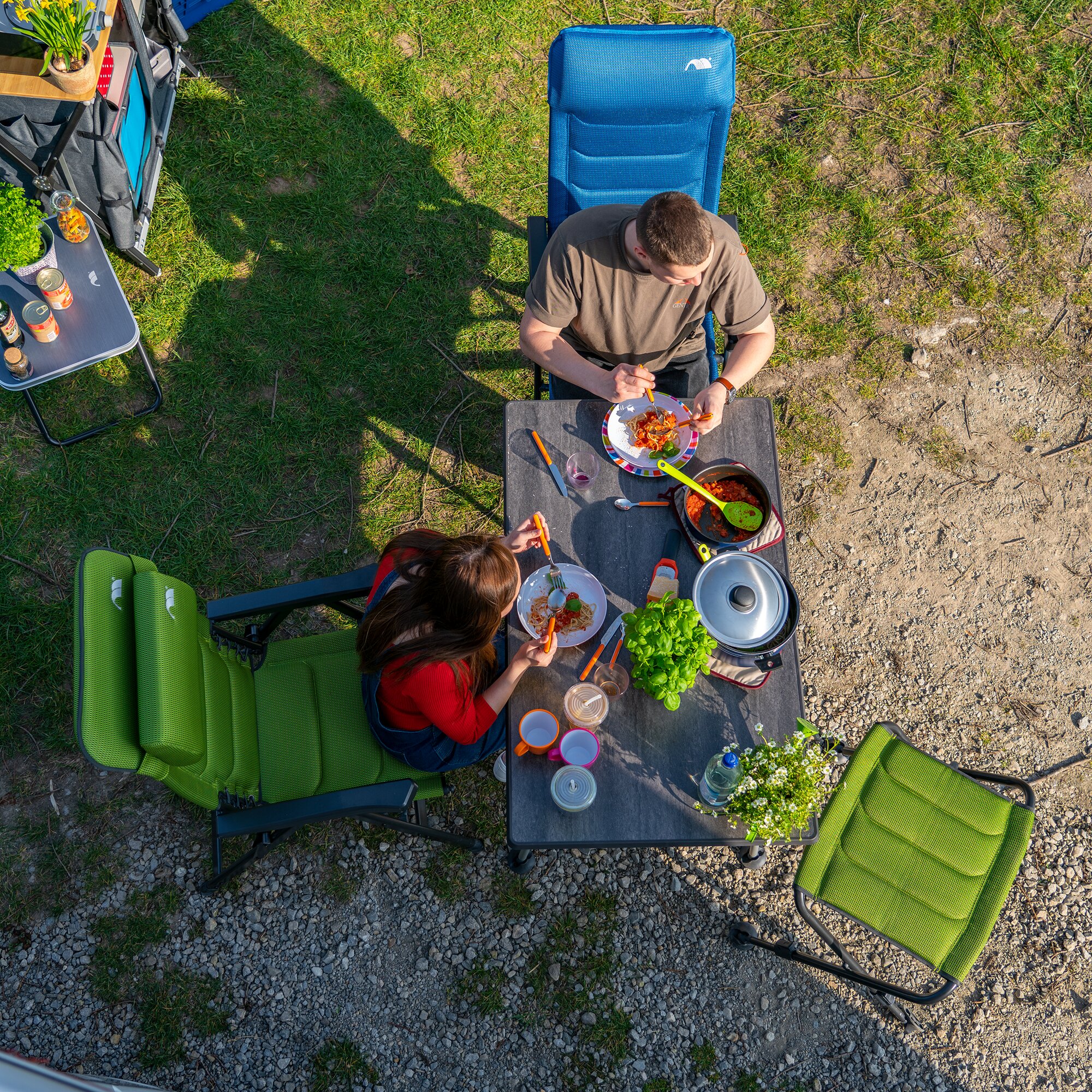 Campingtisch HighQ Blackline, 115 x 70 cm