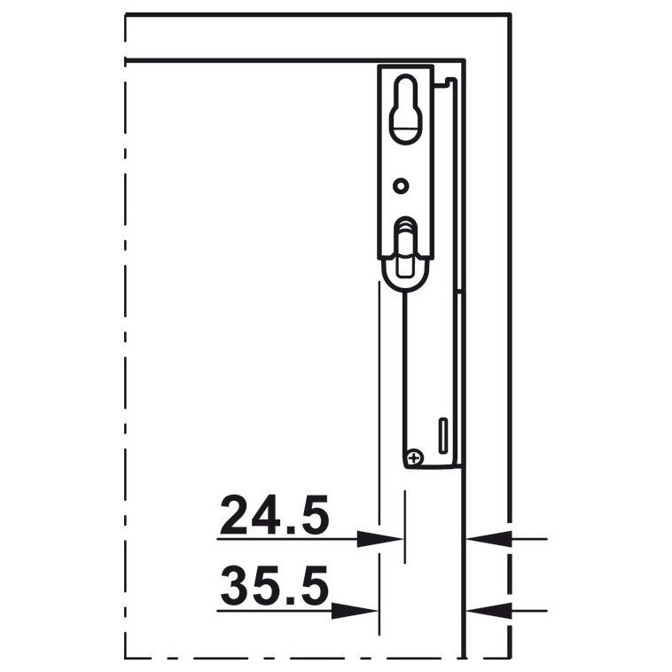 Hochklappbeschlag Free space 1.11, für Klappengewicht ≤ 4,3 kg