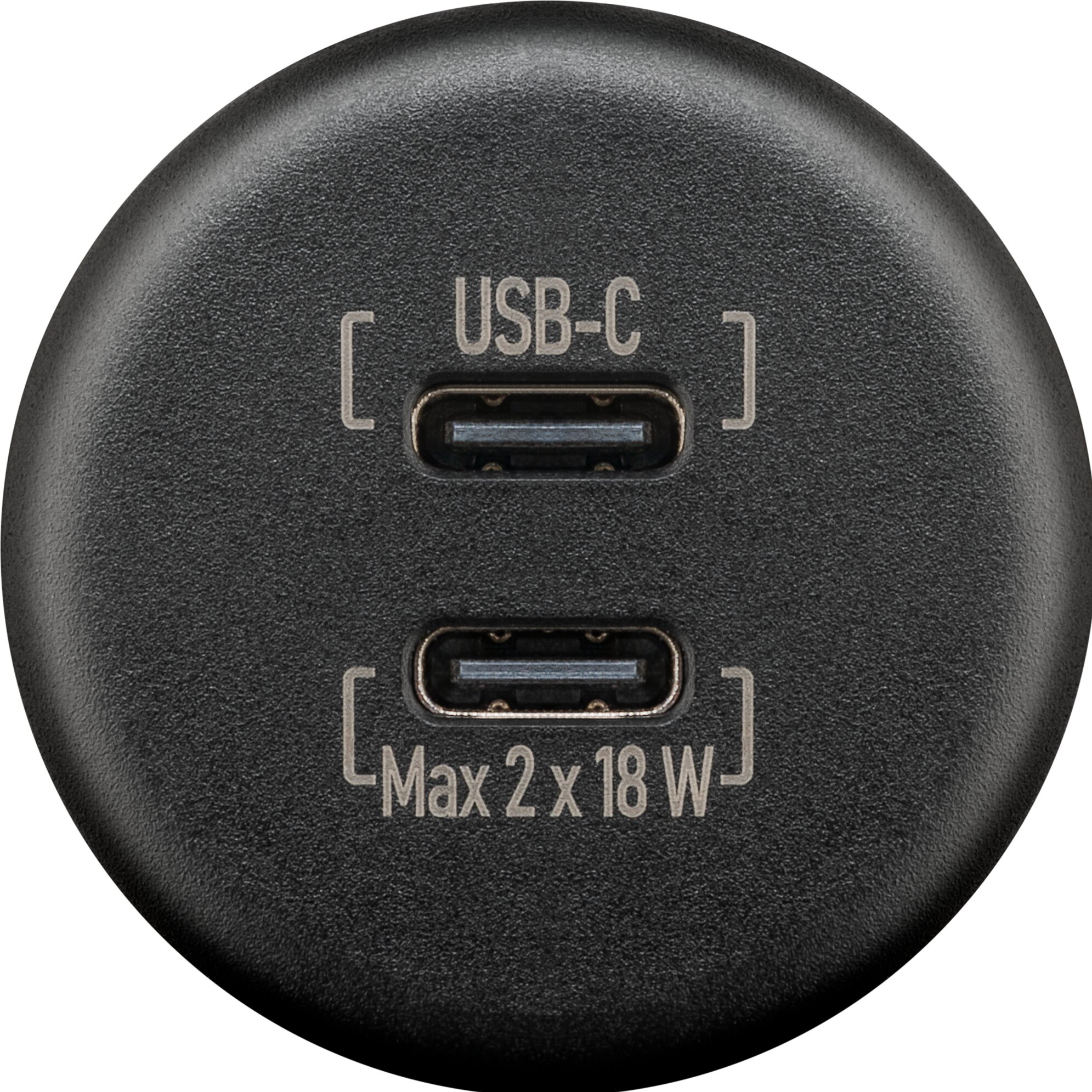 Einbauladegerät Dual USB-C 18 W, schwarz