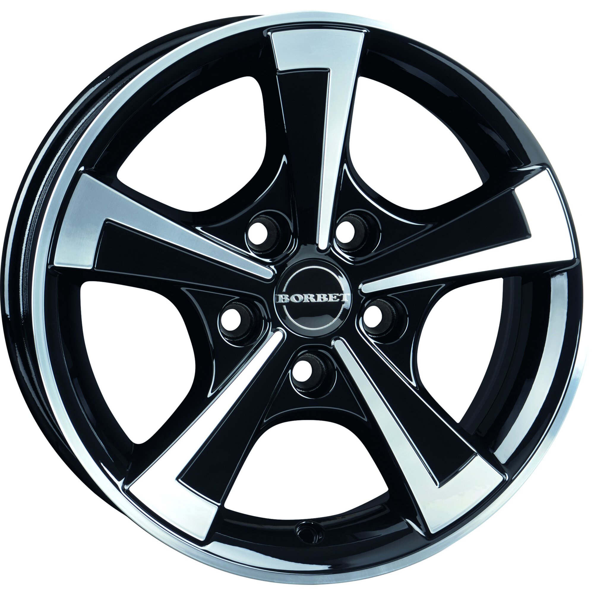 Aluminiumfelge CWT für Wohnwagen, 1100 kg, black polished glossy, 6 x 15"