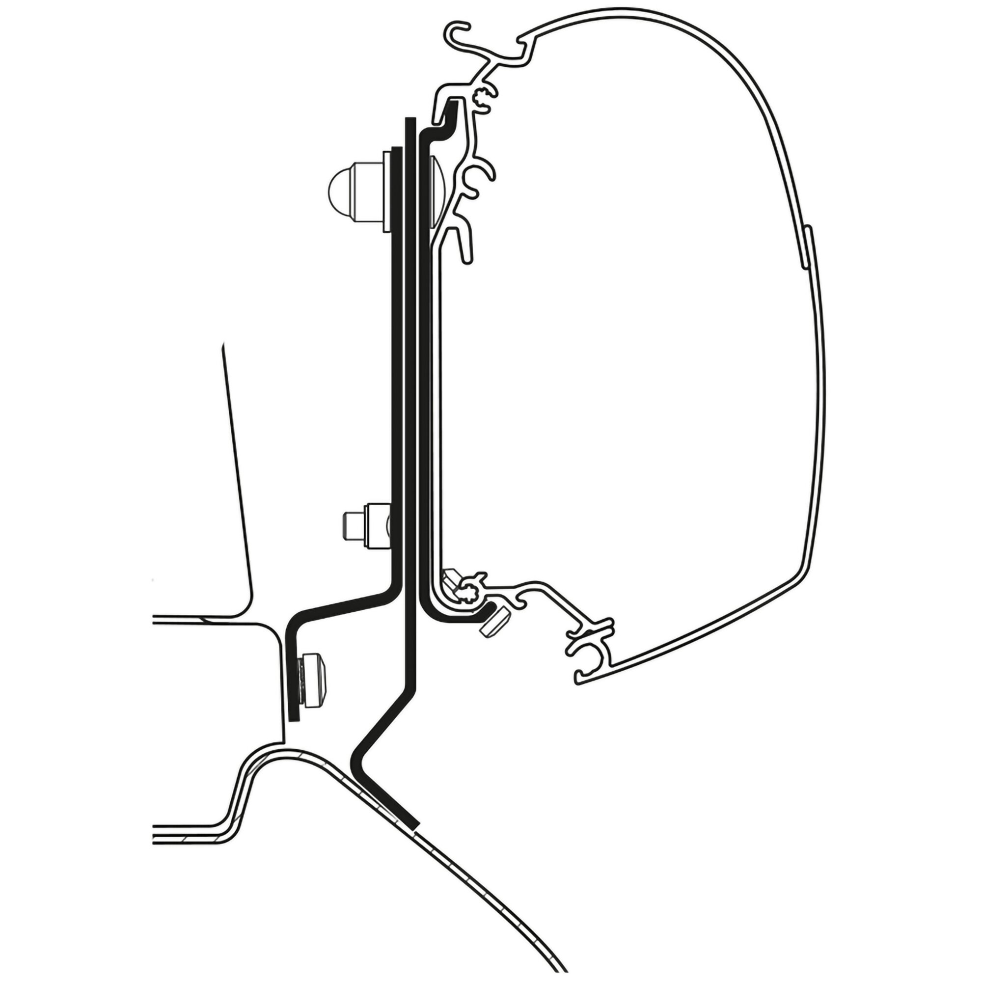 Adapter für MB Sprinter ab Bj. 2006/04 mit ELAN Aufstelldach zu TO Serie 5