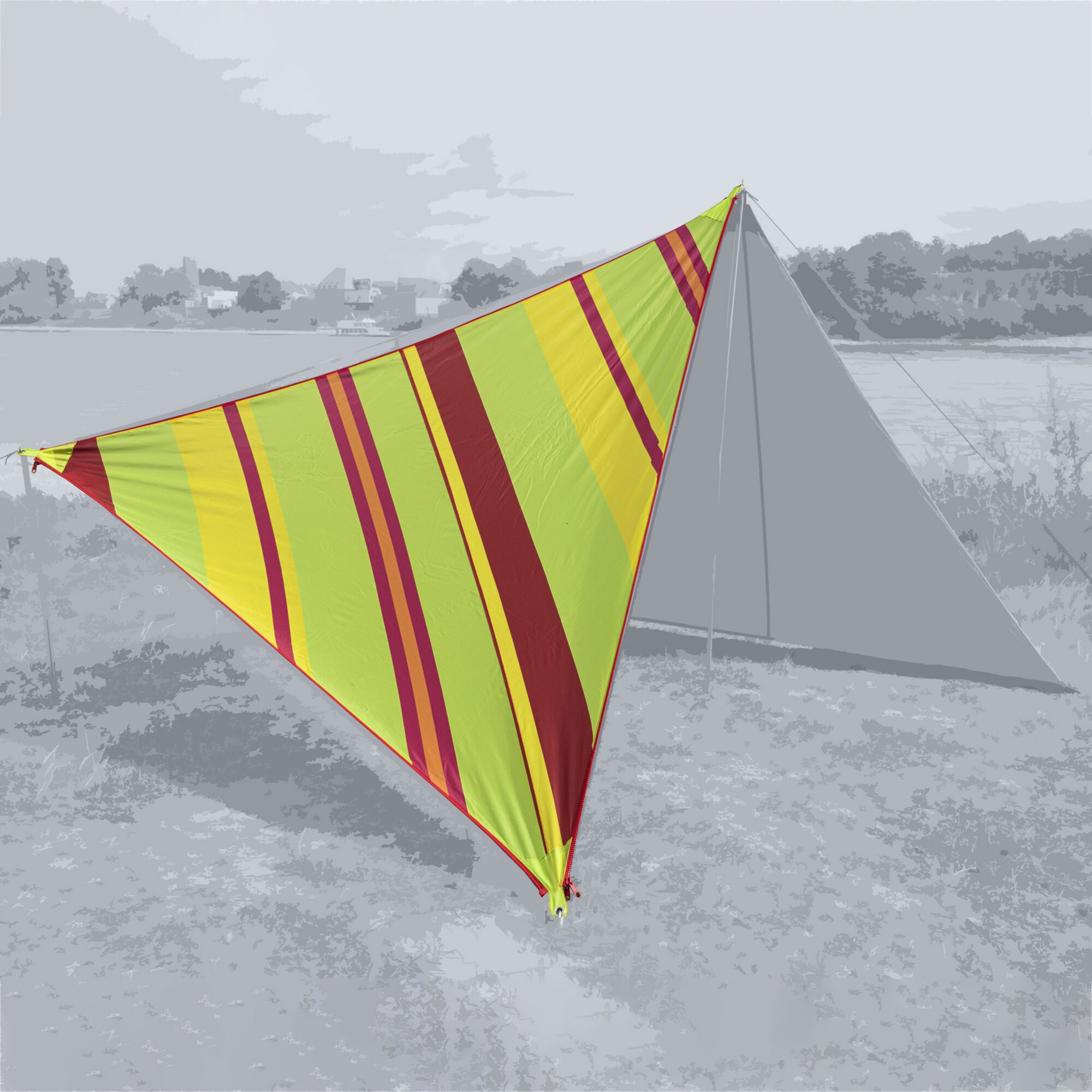 Sonnensegel „Zip Canvas" Caribbean, Caribbean stripe lime punch