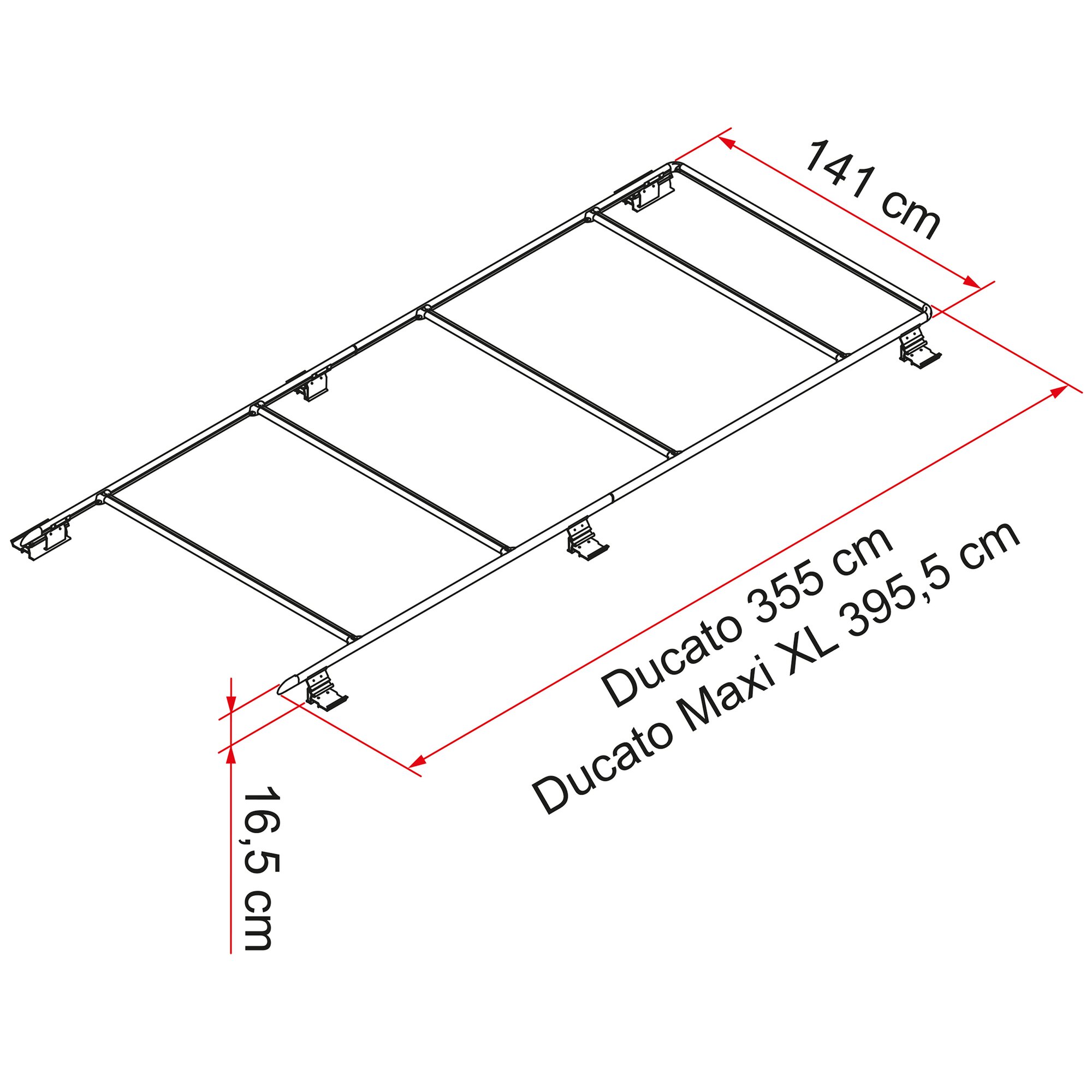 Dachreling Roof Rail Ducato Maxi XL