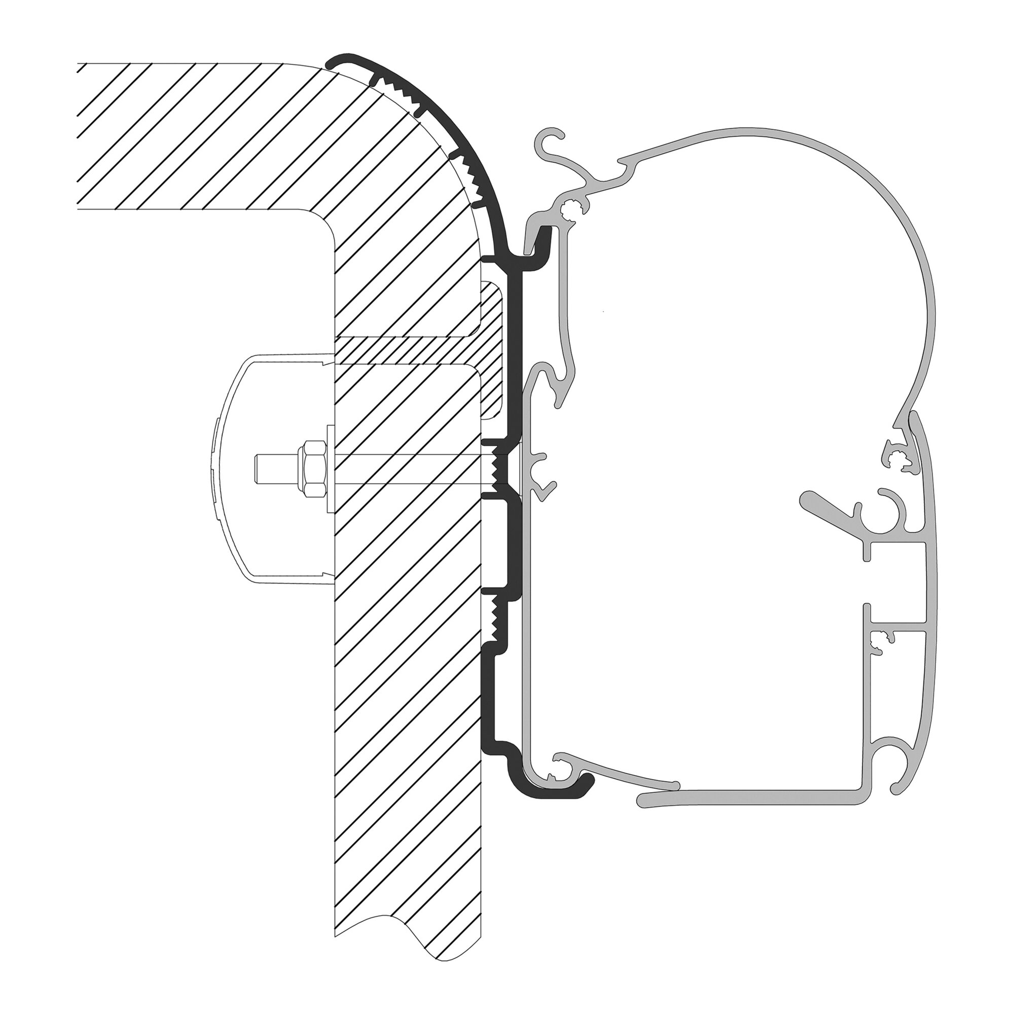 Adapter für Bürstner zu Markisen Dometic Serie 1, 4 m