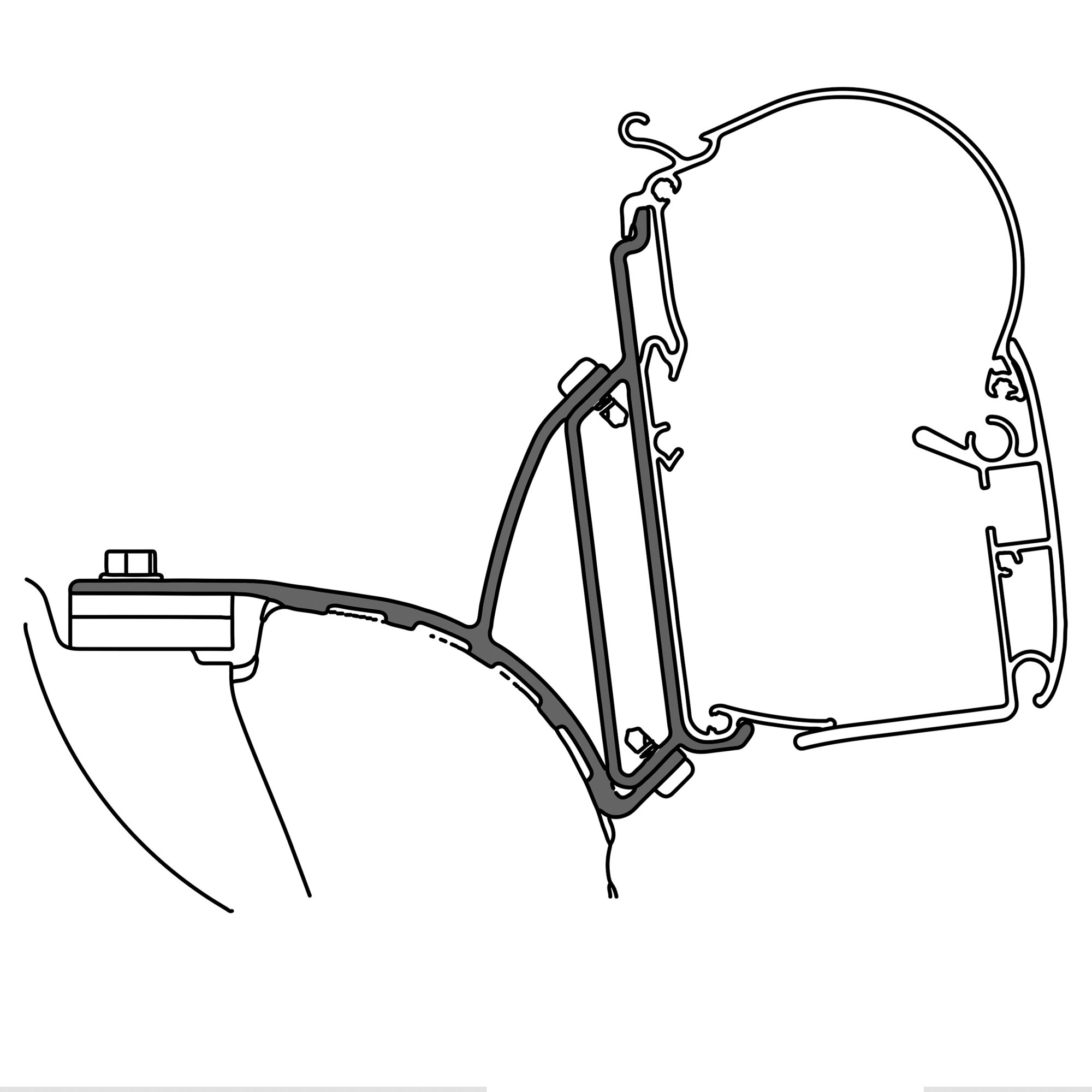 Adapter für VW T5/T6 Multivan für Markisen Dometic Serie 1
