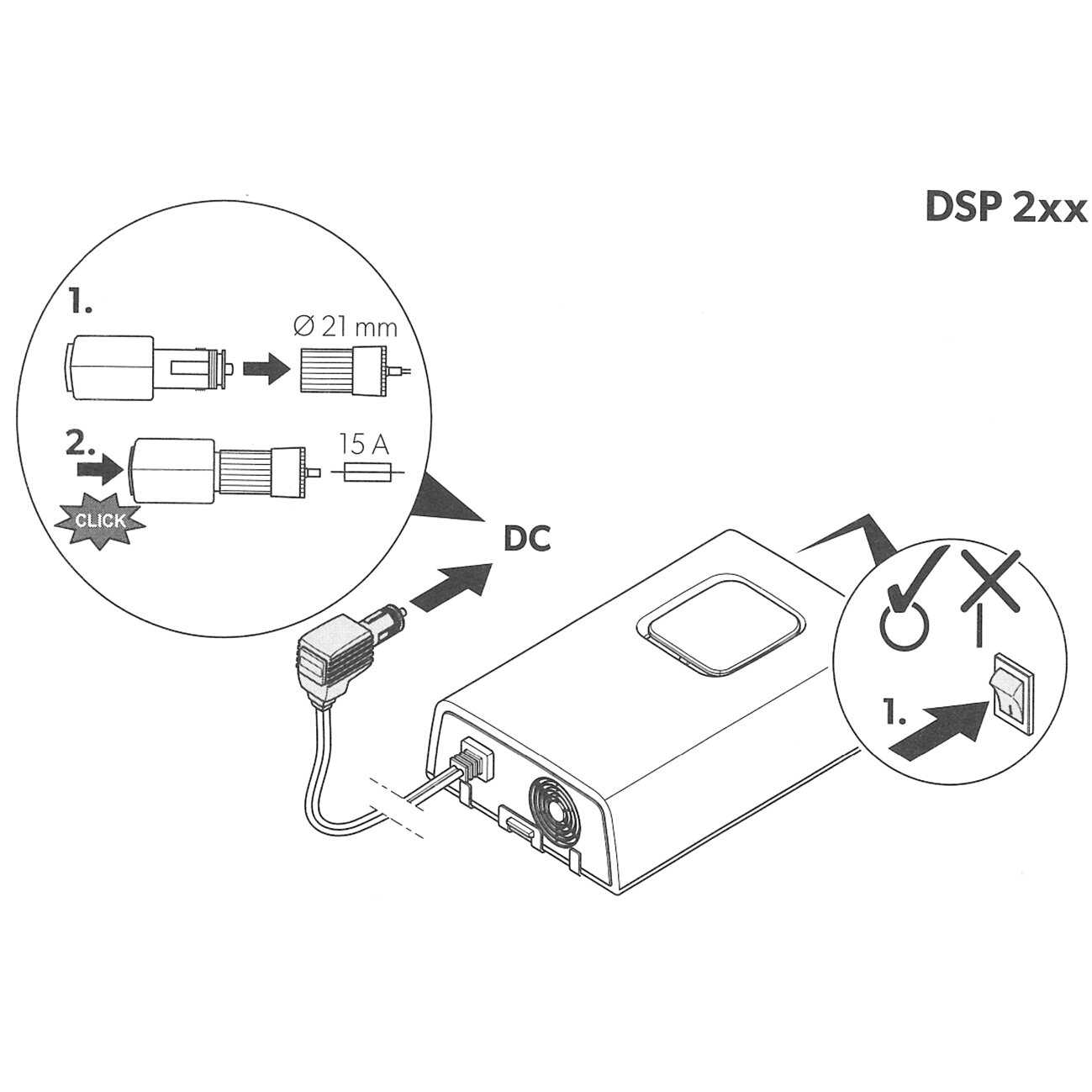 Sinus-Wechselrichter SinePower DSP 24 V, 150 W