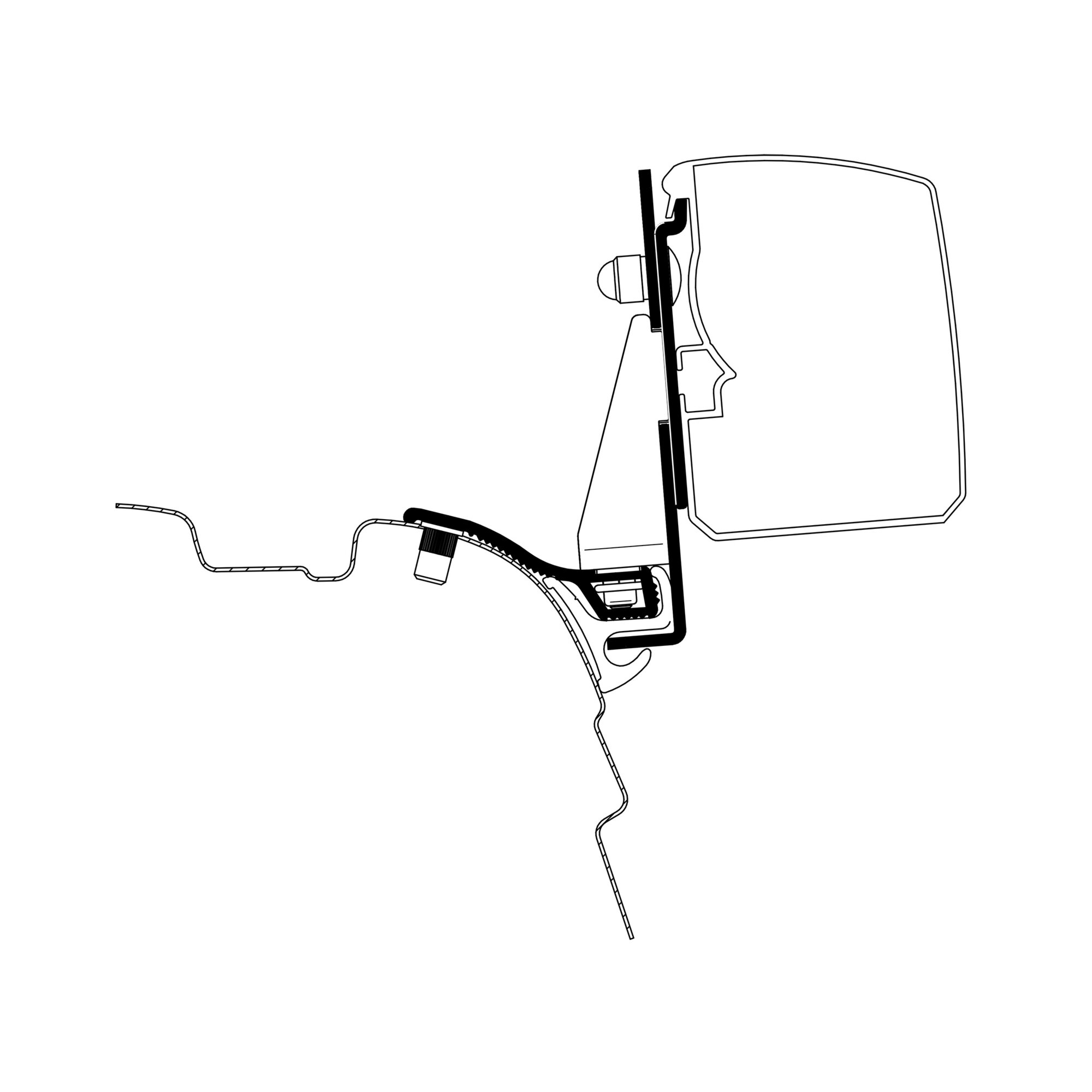 Adapter VW T5 / T6 kurzer Radstand mit Reimo Multi Rail für Thule 3200