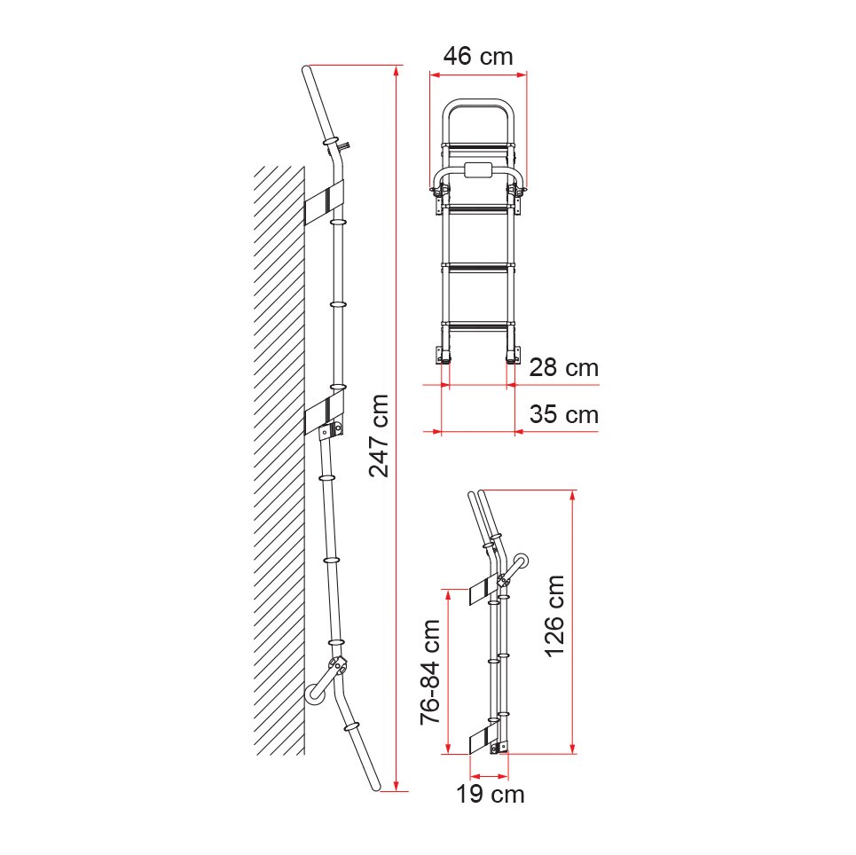 Außenleiter Deluxe 8 klappbar, 247 cm