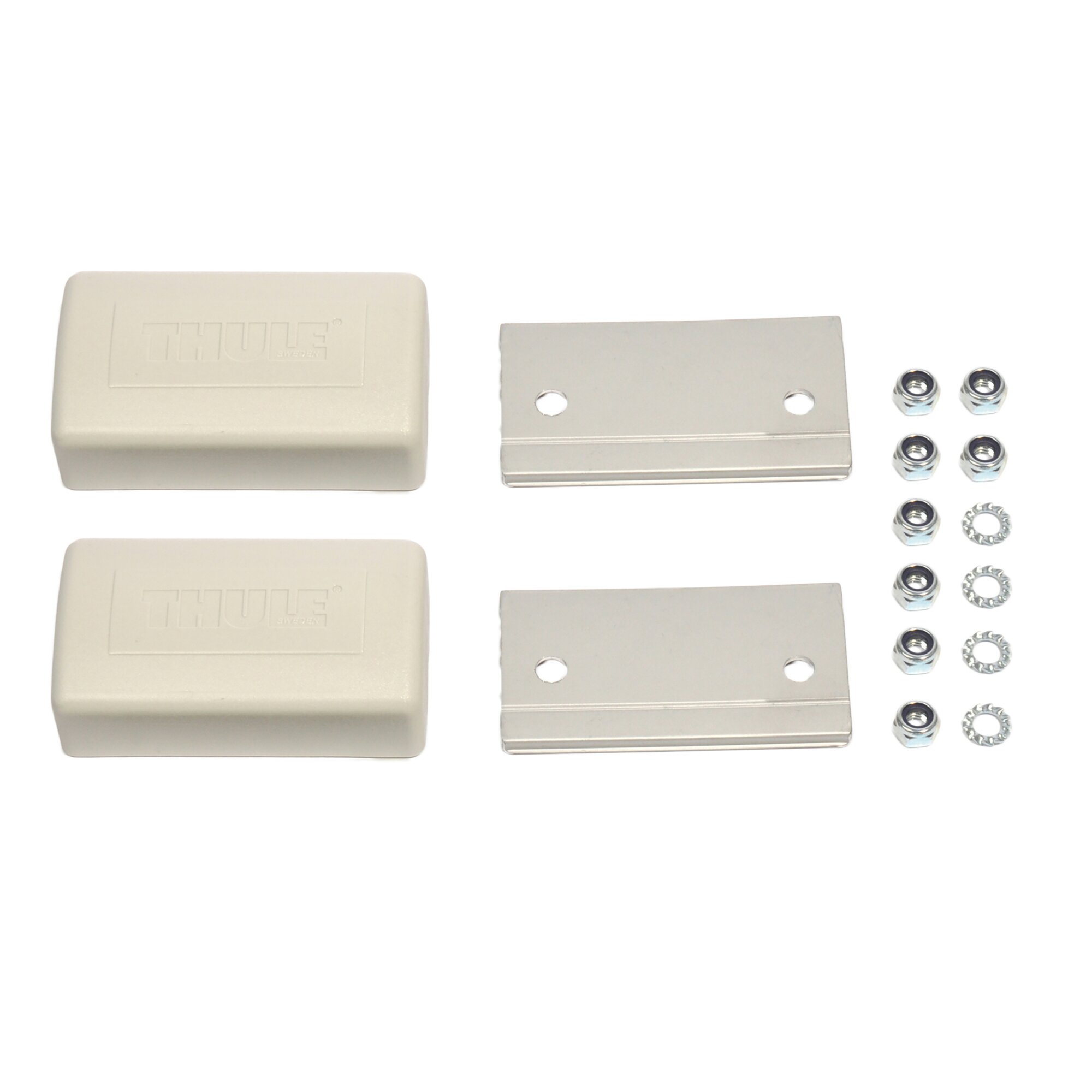 Satz Abdeckplatte und Abdeckkappe Montagesatz Thule, 8 cm, 2 Stück