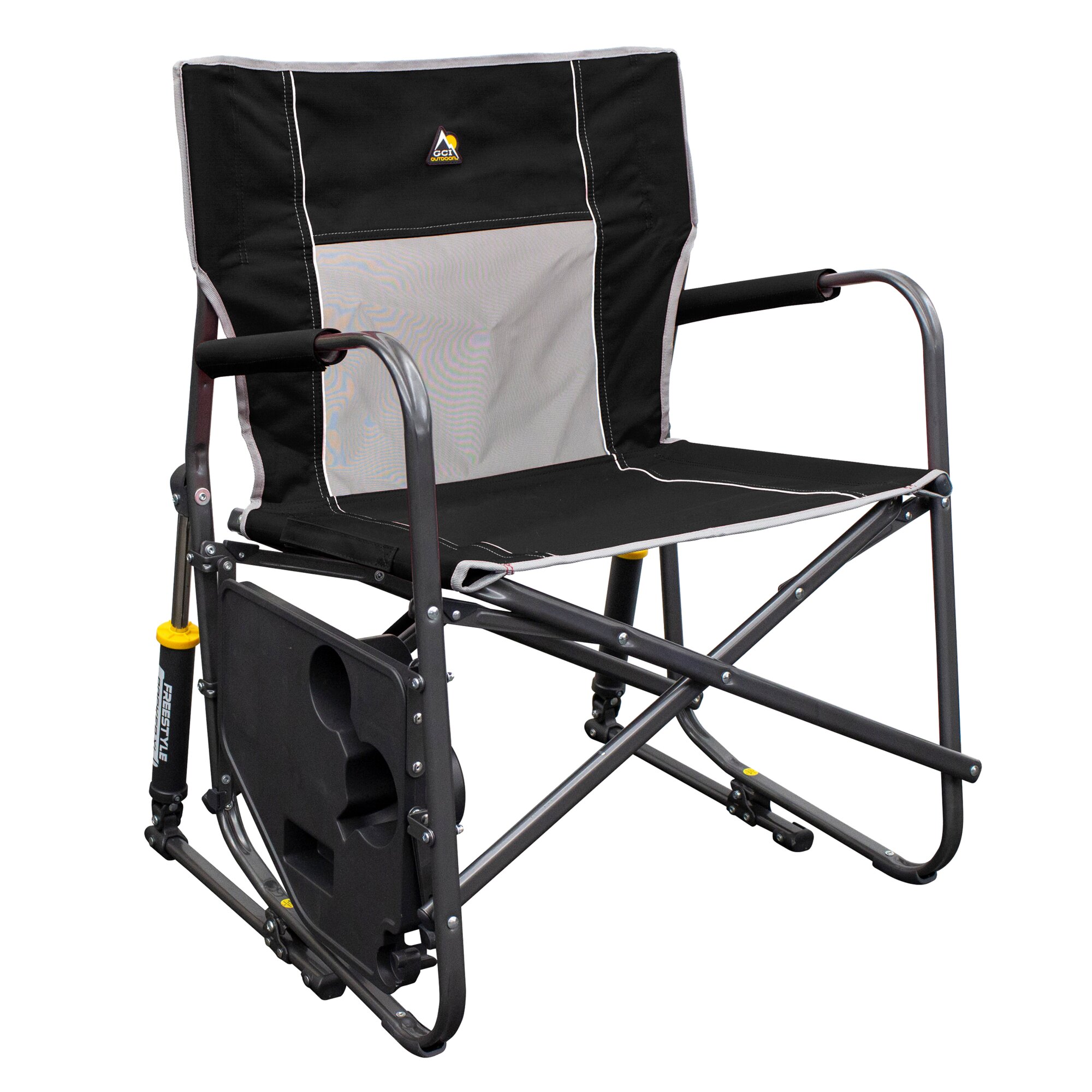 Camping-Schaukelstuhl Freestyle Rocker XL™ mit Tisch, schwarz