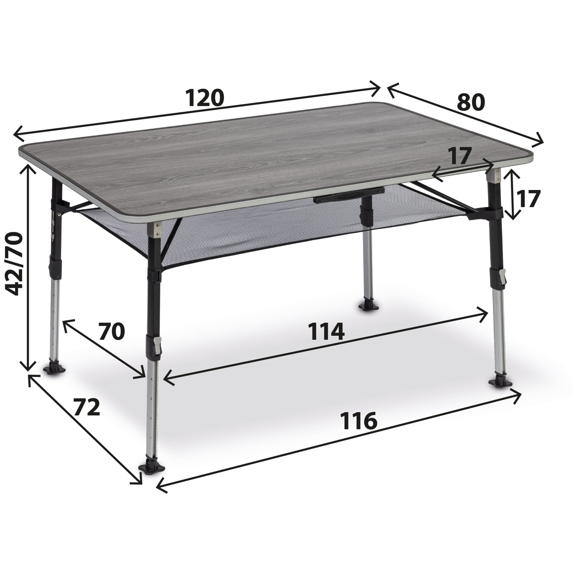 Campingtisch Elútop ComPack NG, 120 x 80 cm