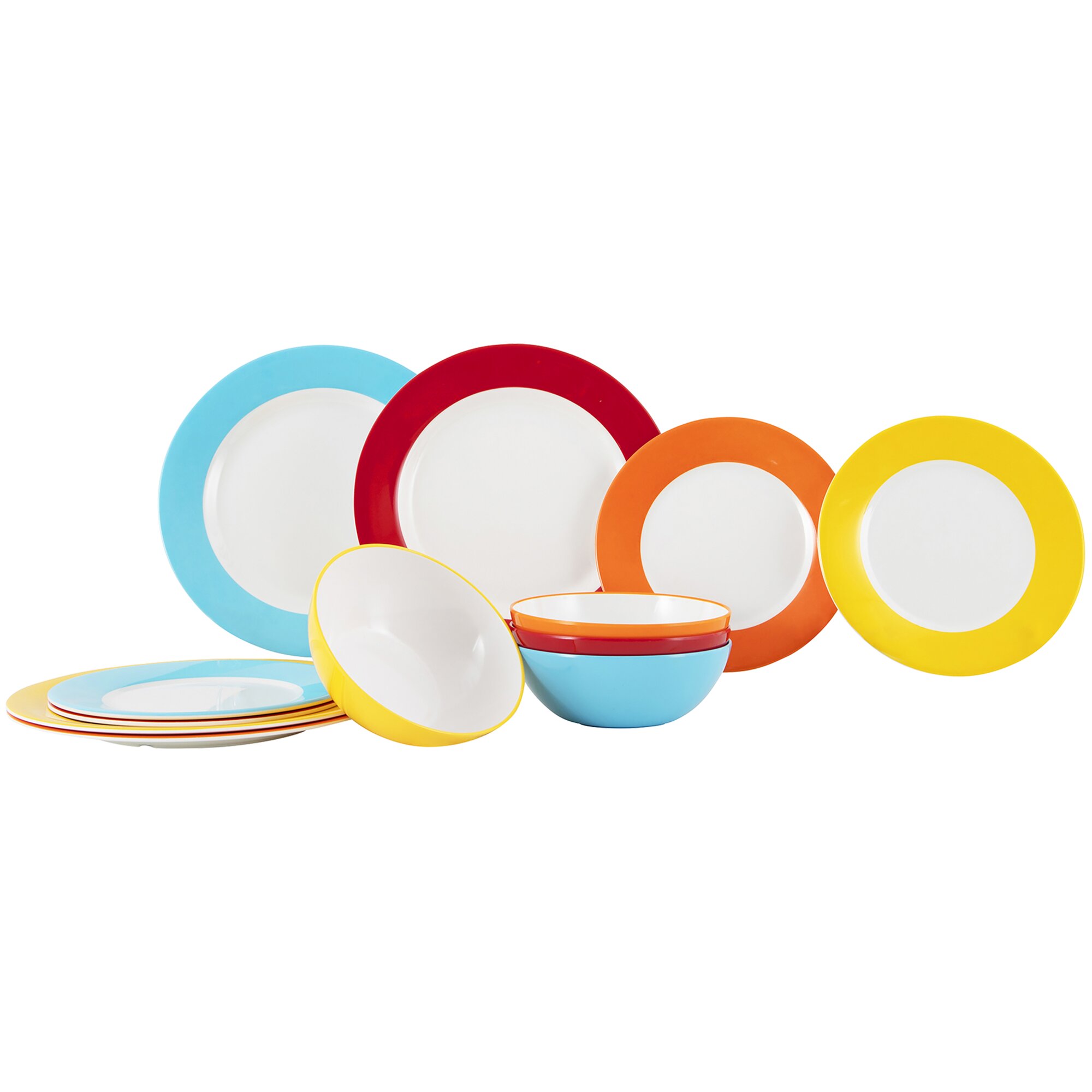 Geschirrset Colour Line, bunt