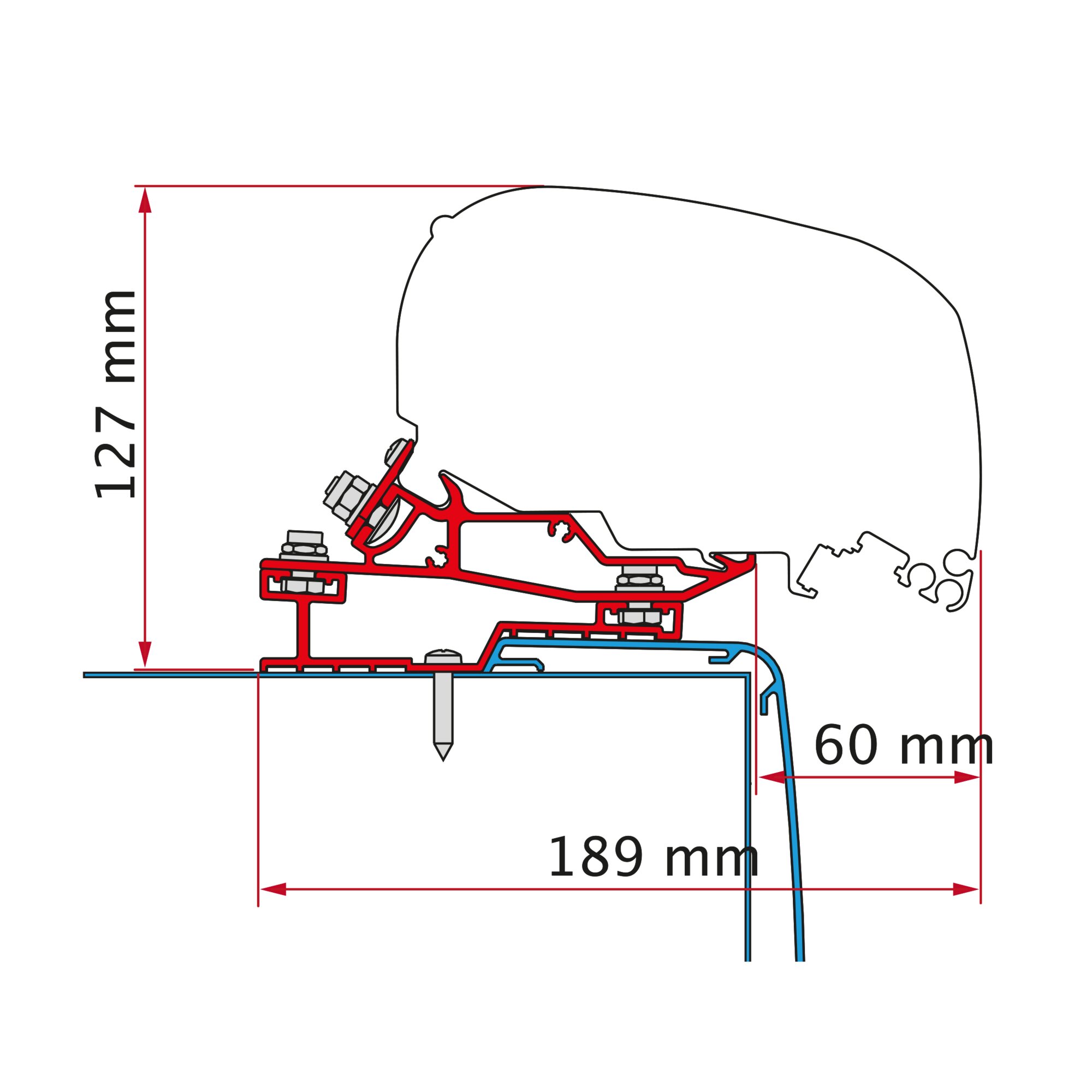 Markisenadapter Rapido C Line für F80, 450 cm