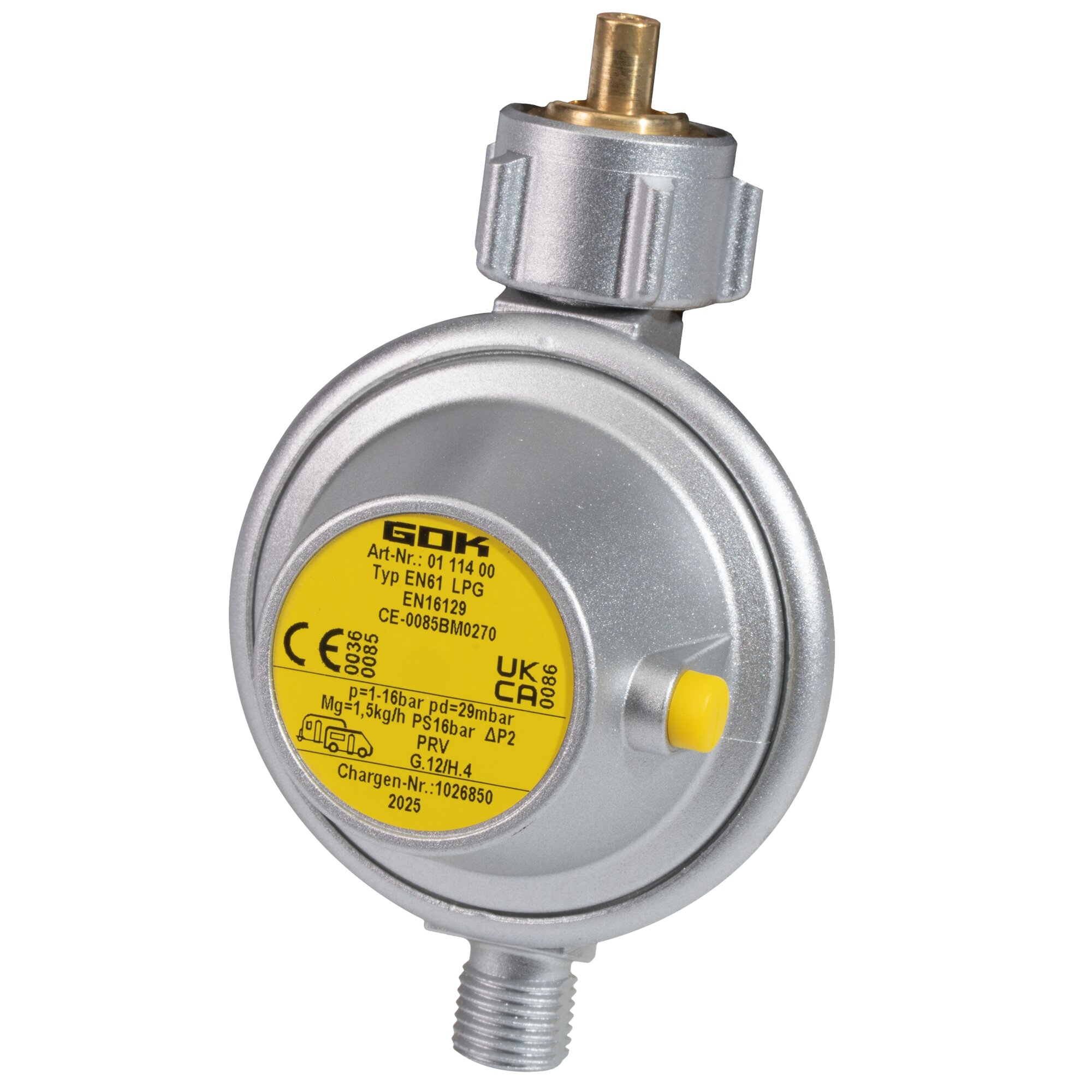 Gasregler 1,5 kg/h KLF x G1/4LH-KN PRV SV