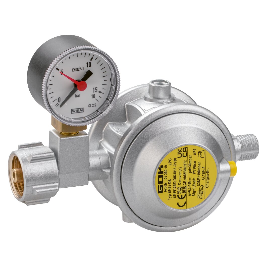 Niederdruckregler 1,5 kg/h, mit Manometer