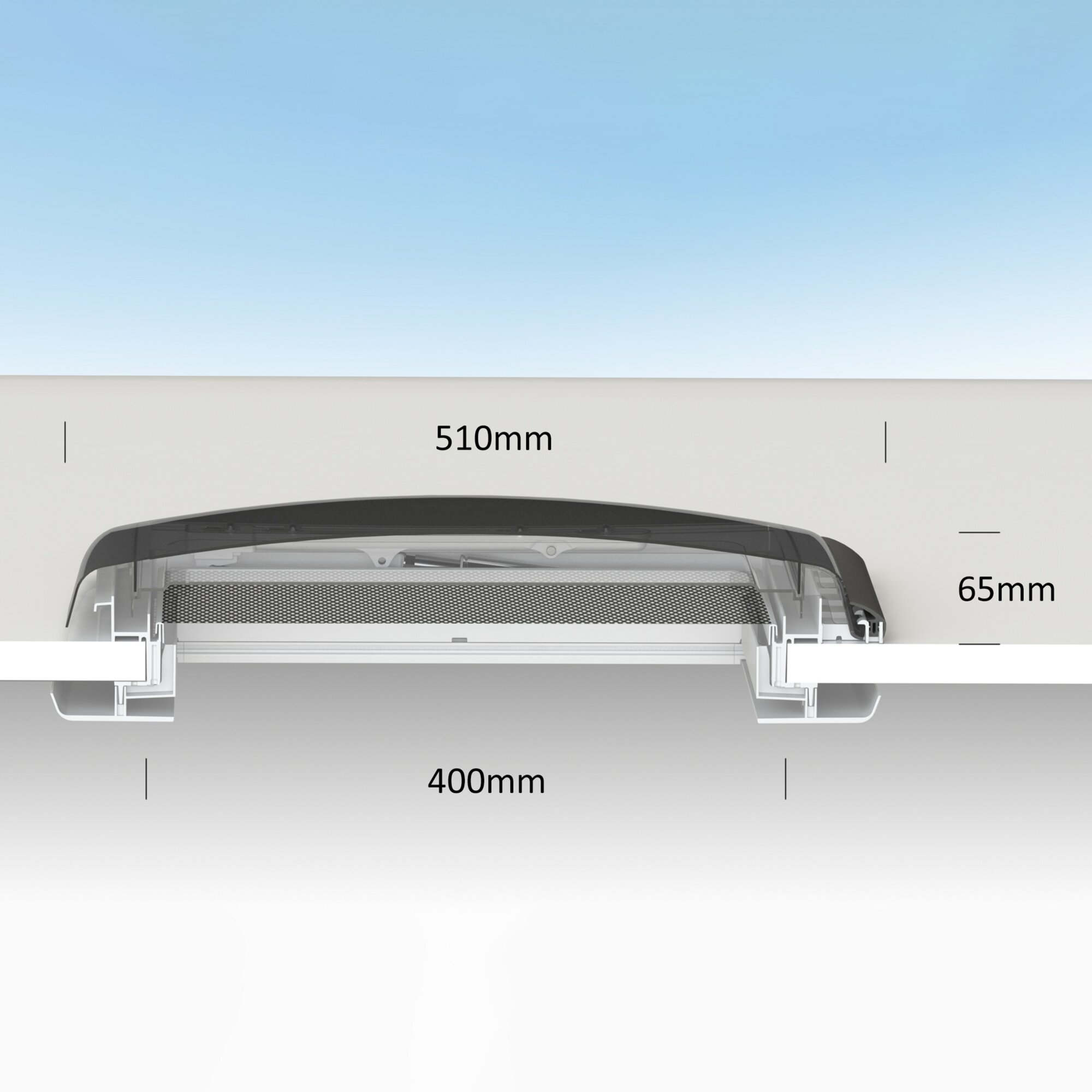 Dachhaube roofSTAR 7 mit LED, Bügel, ohne Zwangsbelüftung