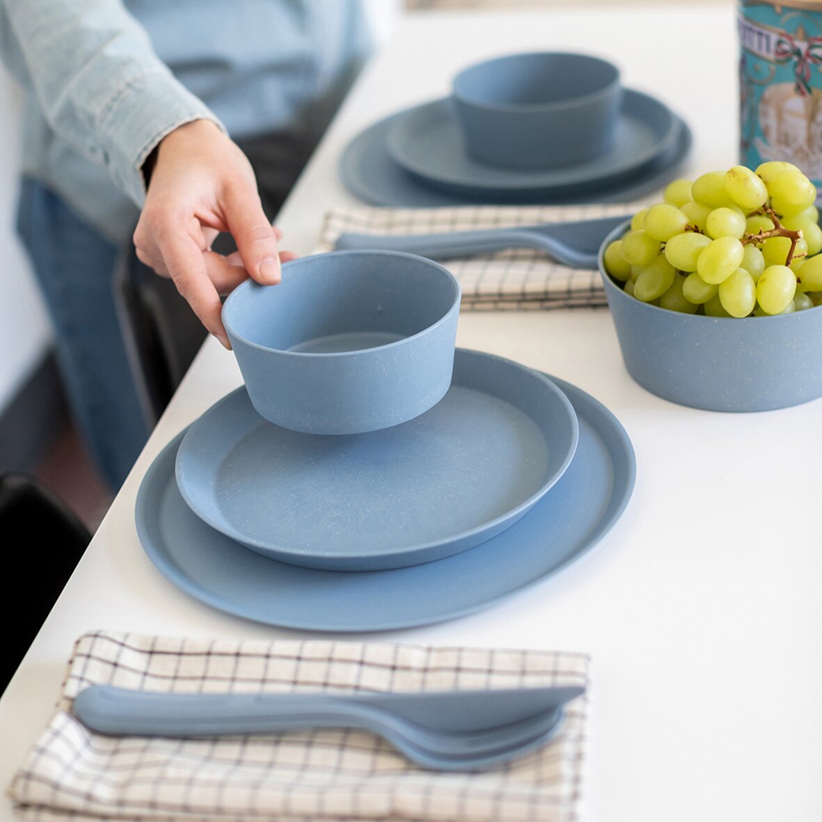 Besteckset KLIKK, blau
