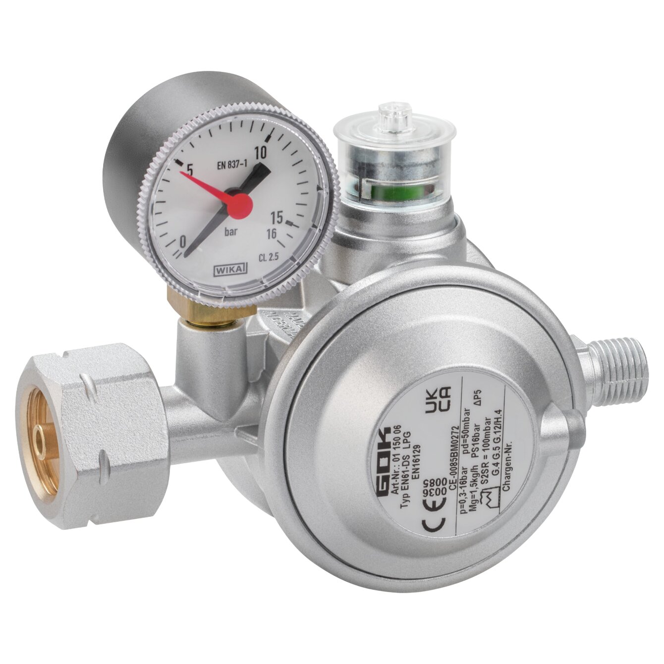 Gasregler 1,5 kg/h Komb.A x G1/4LH-KN UEDS Man.