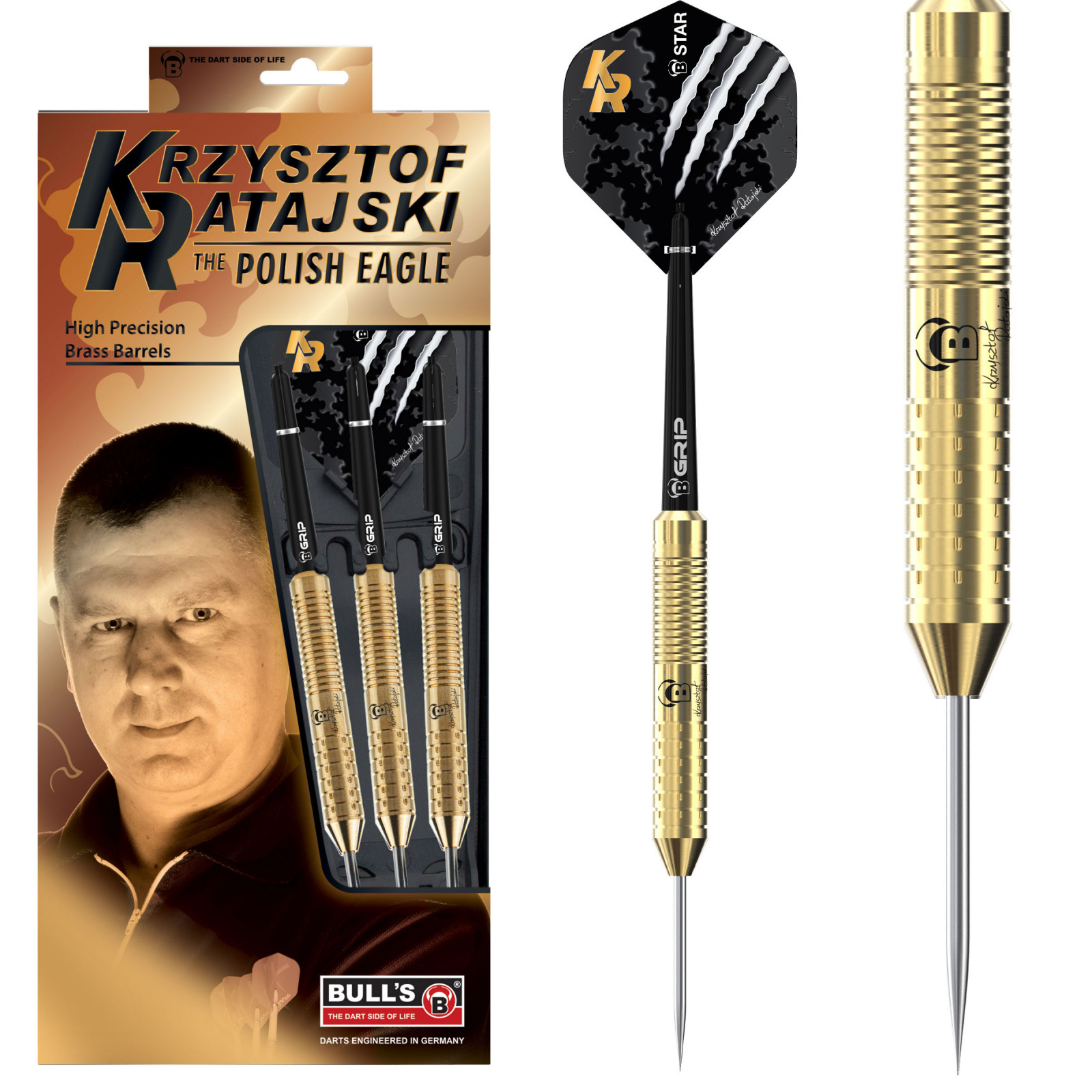 Bull's Krzysztof Ratajski Brass Gold Steel Dart