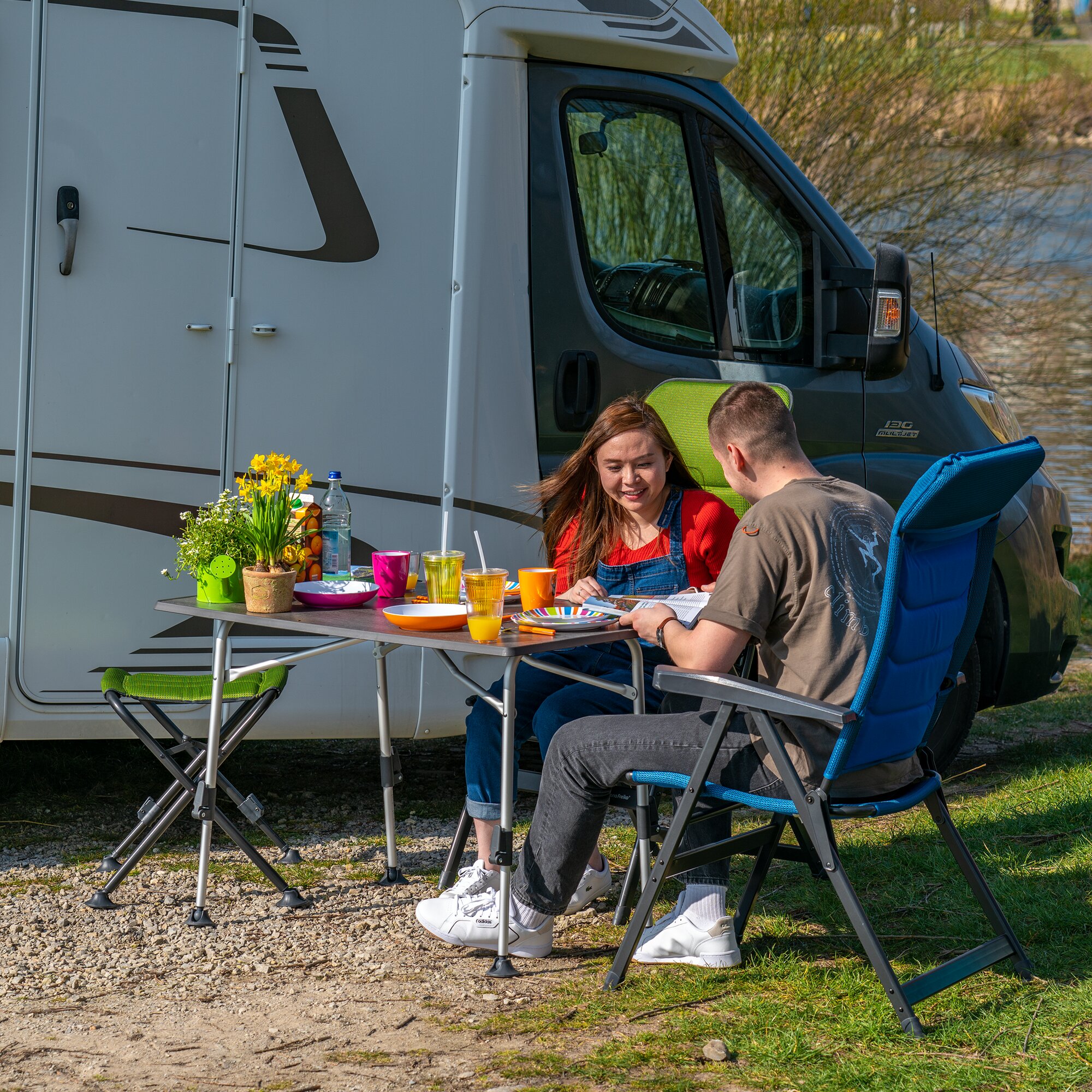Campingtisch HighQ Blackline, 115 x 70 cm