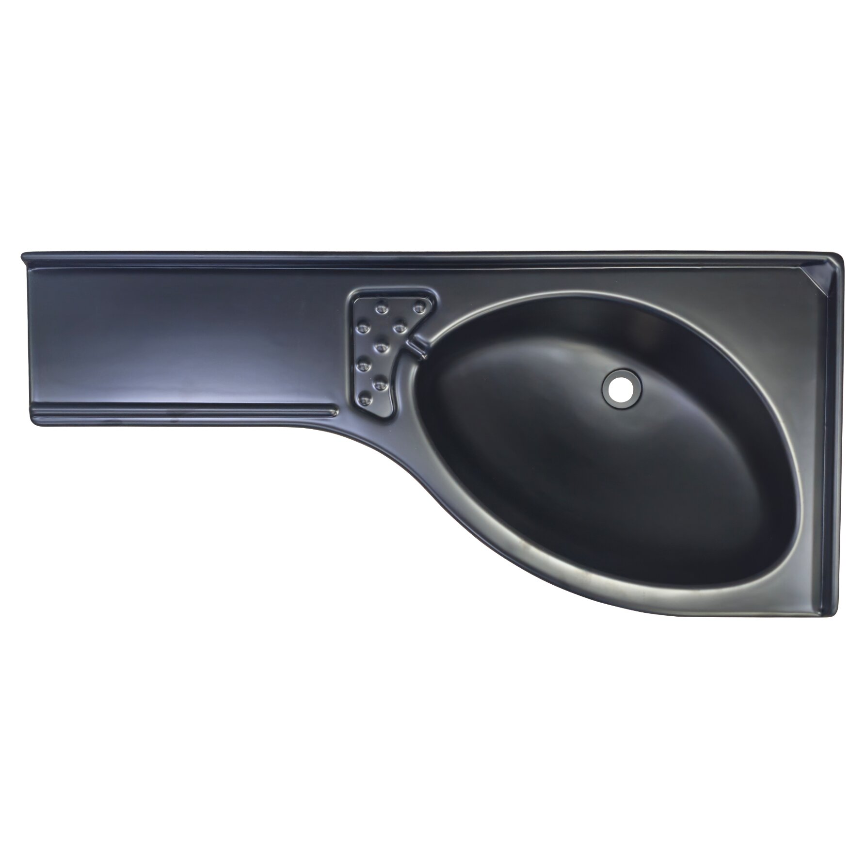 Eckwaschbecken, Ablage links schwarz