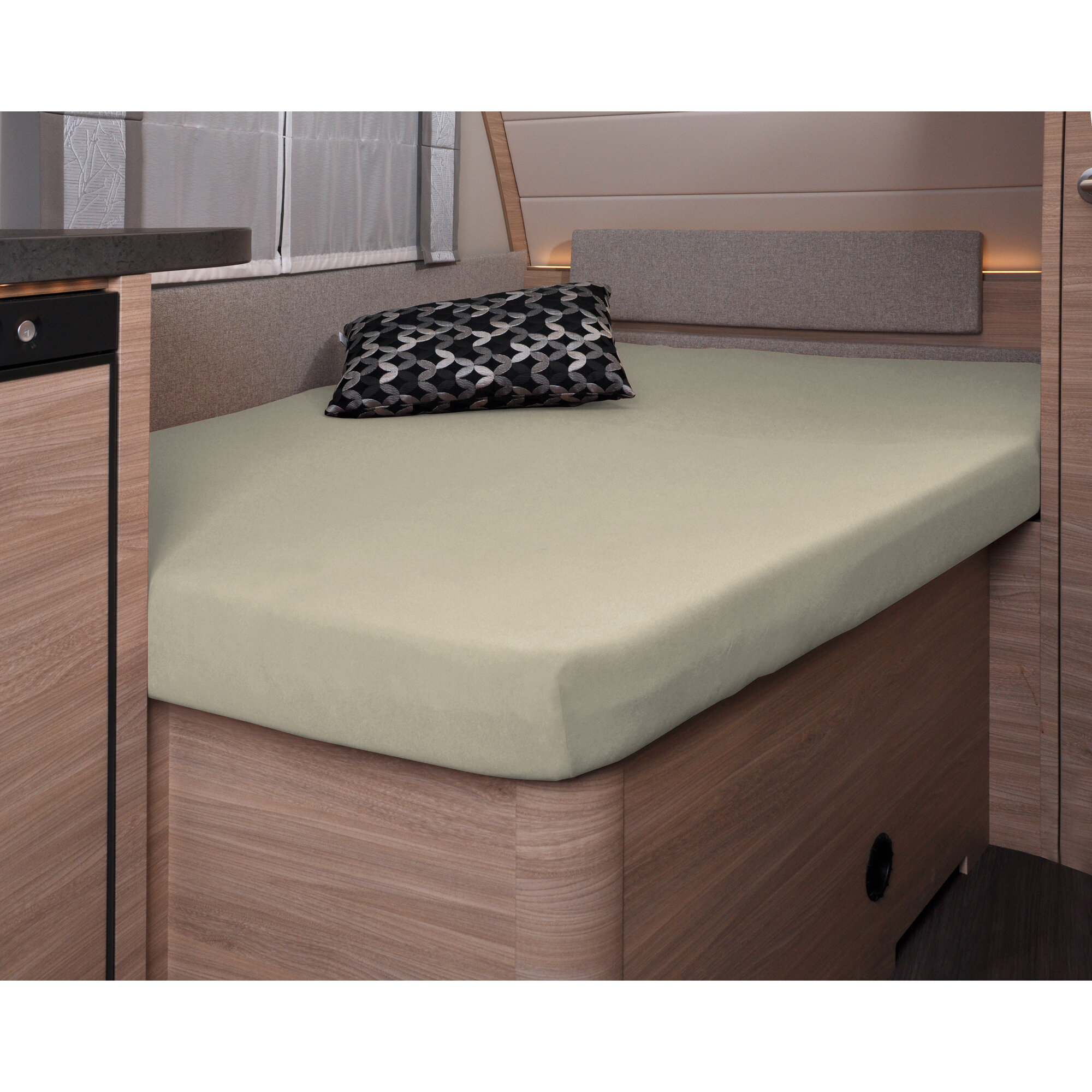 Spannbettlaken, 137 x 195 (110 / 90) cm für französisches Bett im Wohnwagen