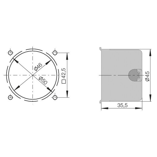 Schutzdose ø 45 x 35 mm