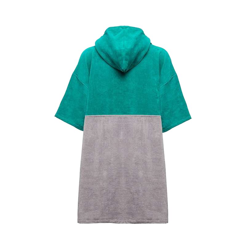 Badehandtuch Poncho, türkis-hellgrau, M