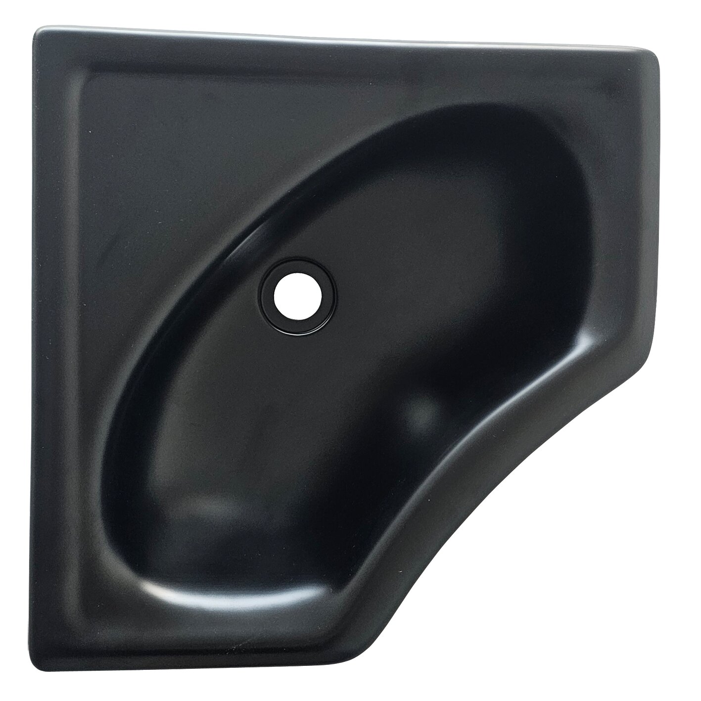 Eckwaschbecken, 340 x 165 mm, schwarz