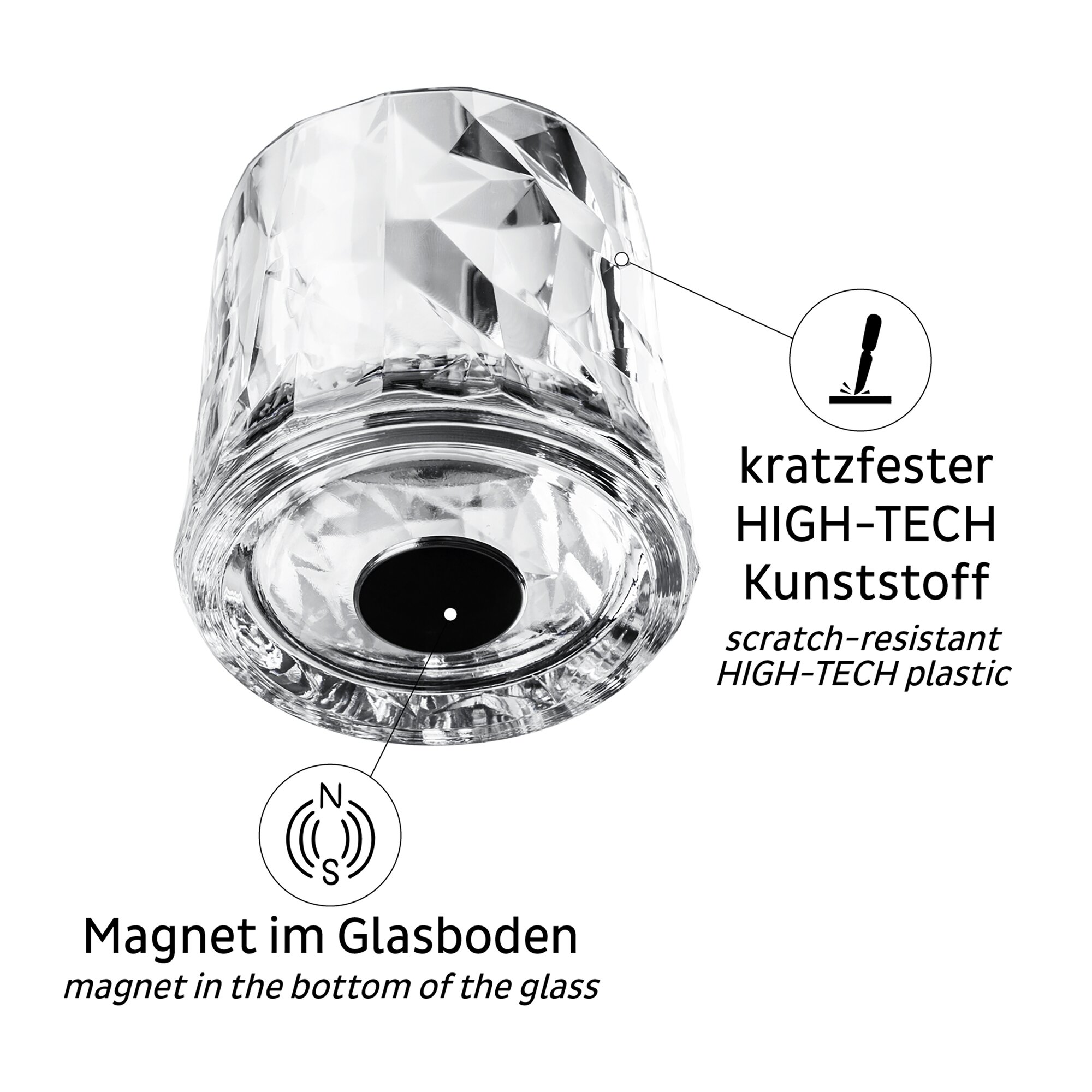 Magnet-Kunststoffgläser, Whisky