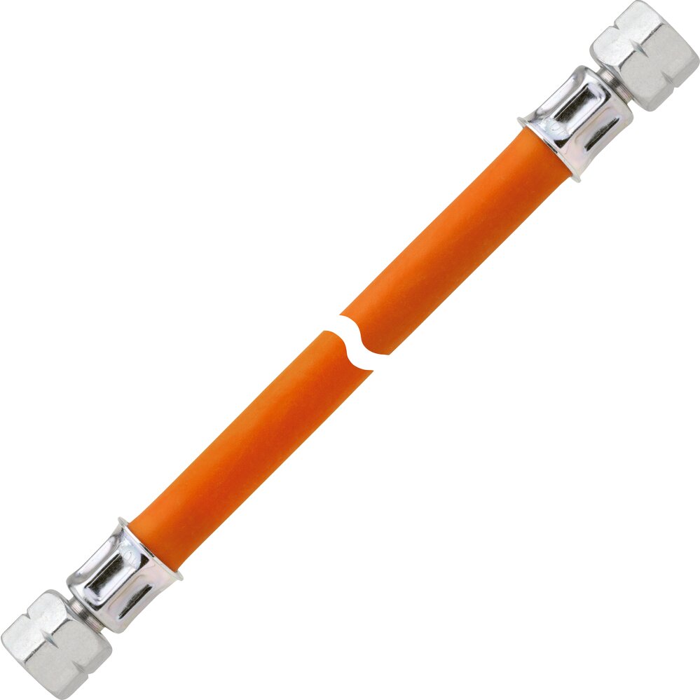 Gas-Mitteldruckschlauchleitung 10 bar, G 3/8 LH-ÜM x G 3/8 LH-ÜM, 450 mm
