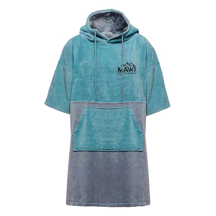 Badehandtuch Poncho, blau-grau, M