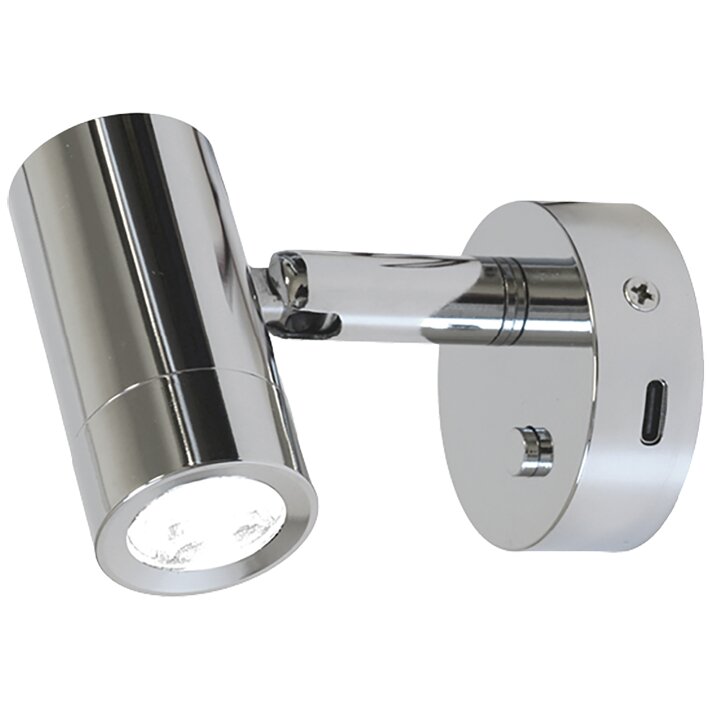 Aufbauspot Mini Tube D4, Power LED, mit Schalter, chrom