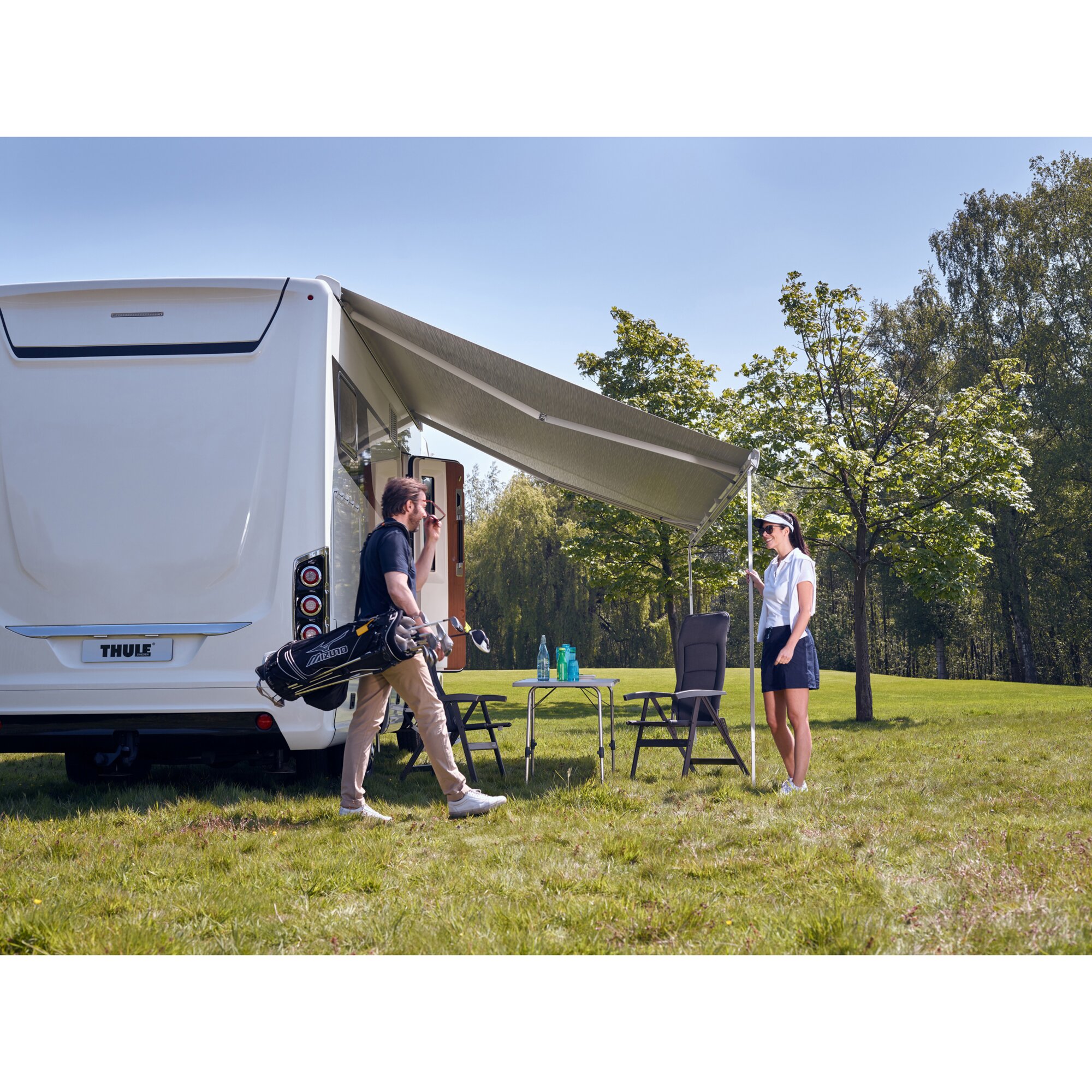 Markise Thule Omnistor 9200, weiß, 4 m, Saphir Blau