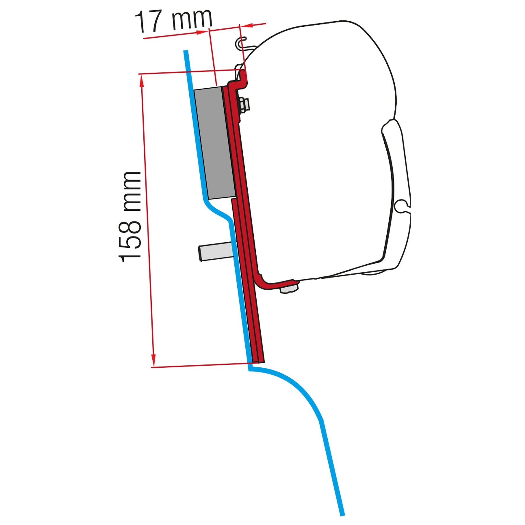 Markisenadapter Kit Ford Custom Nugget Hochdach für F45