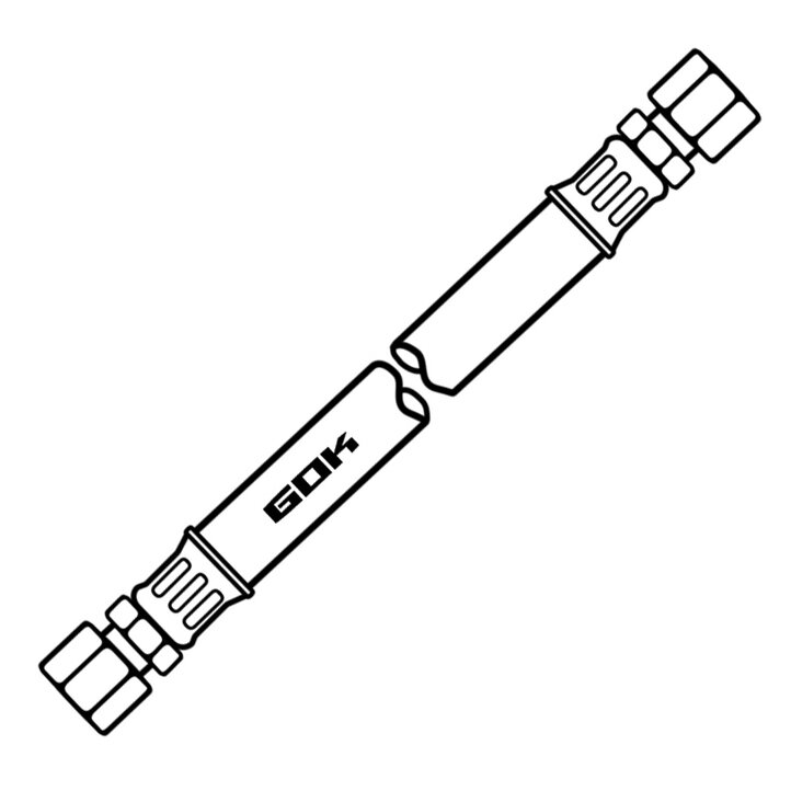 Mitteldruck-Schlauchleitung MS 10 bar, 400 mm, RVS 8 x RVS 8