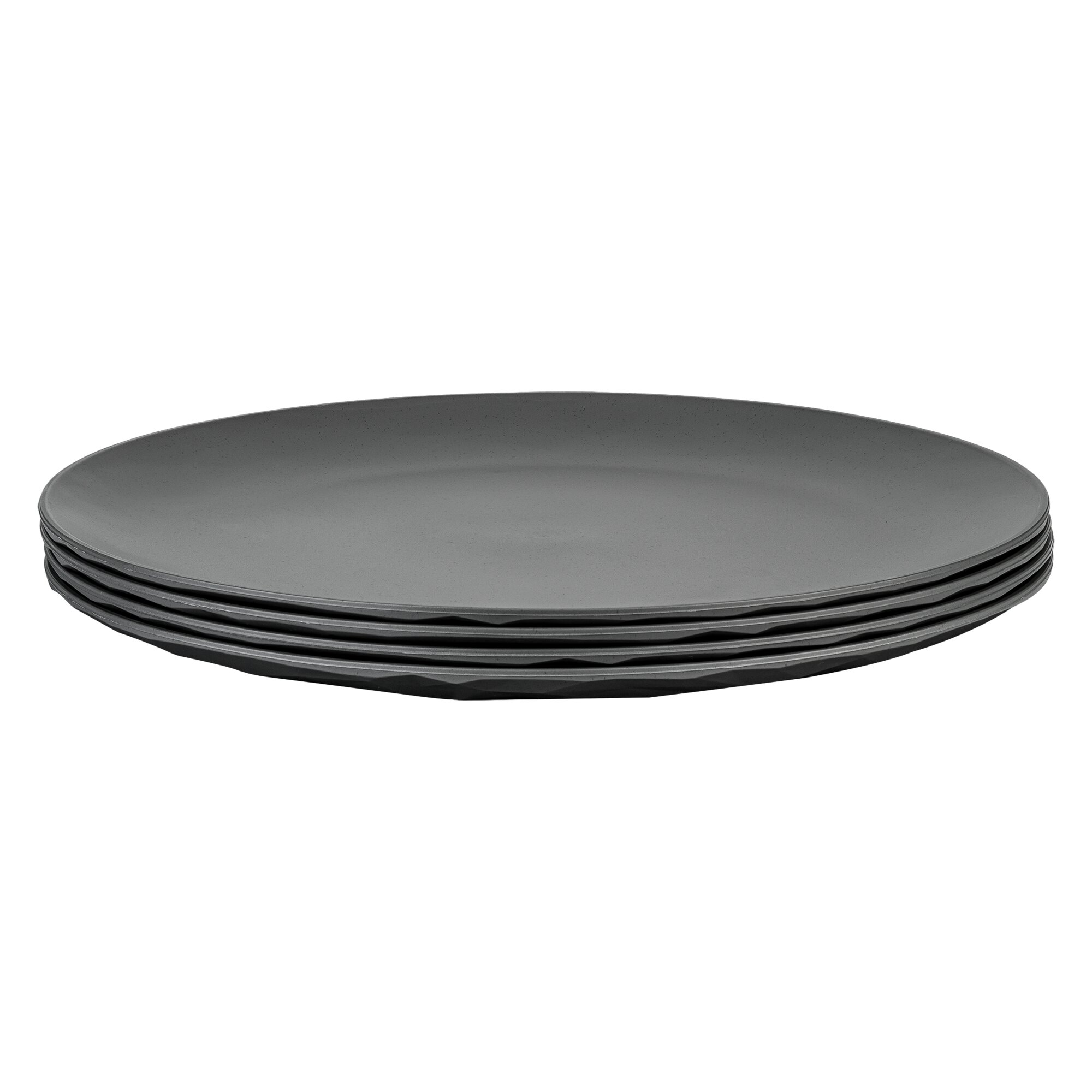 Flacher Teller CLUB PLATE 260, grau 4er-Set