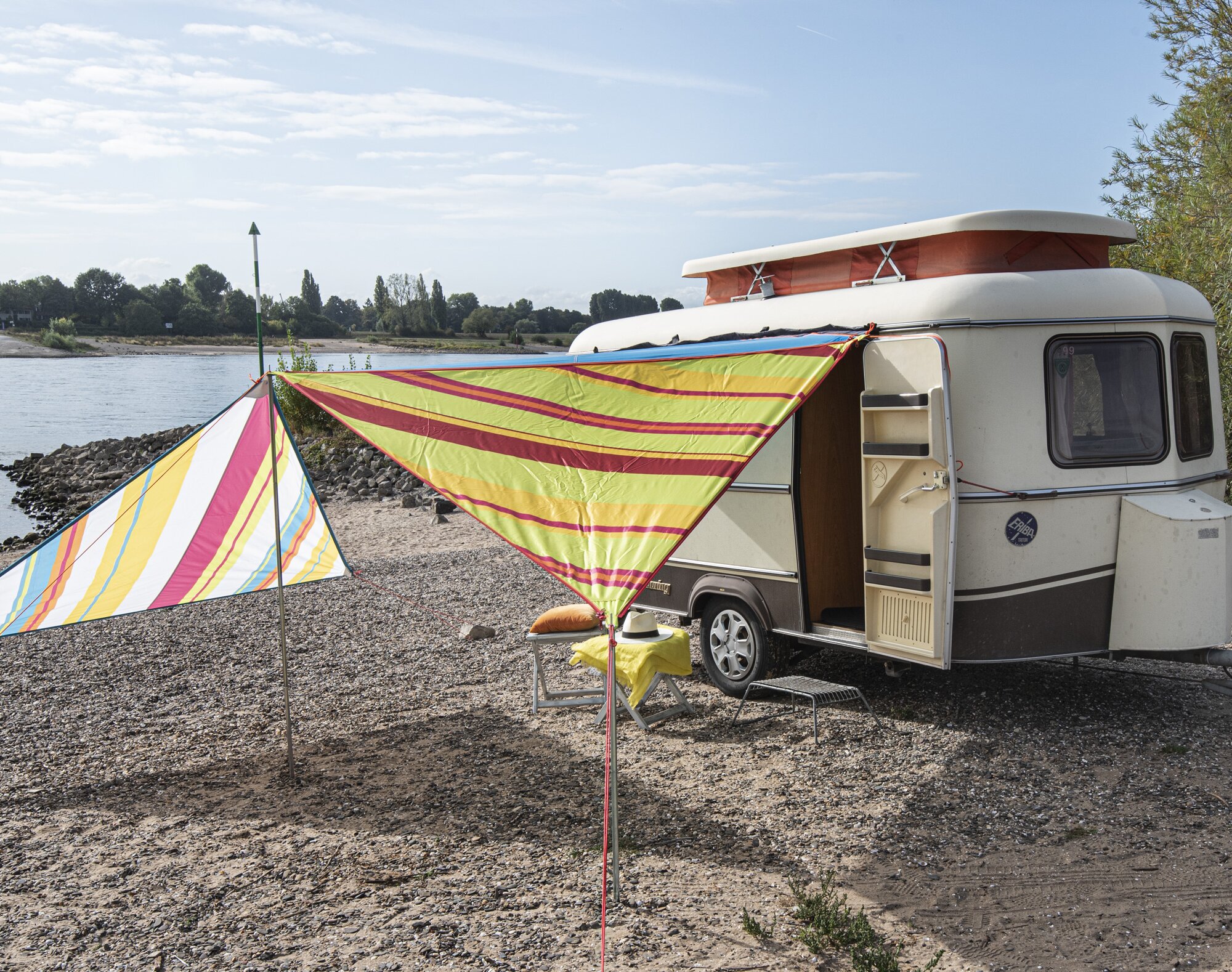 Sonnensegel „Zip Canvas" Caribbean, Caribbean stripe lime punch