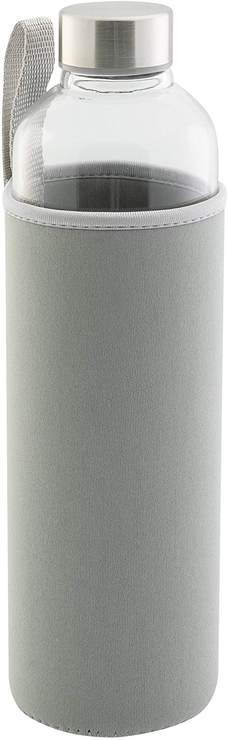 Glastrinkflasche 0,5l grau