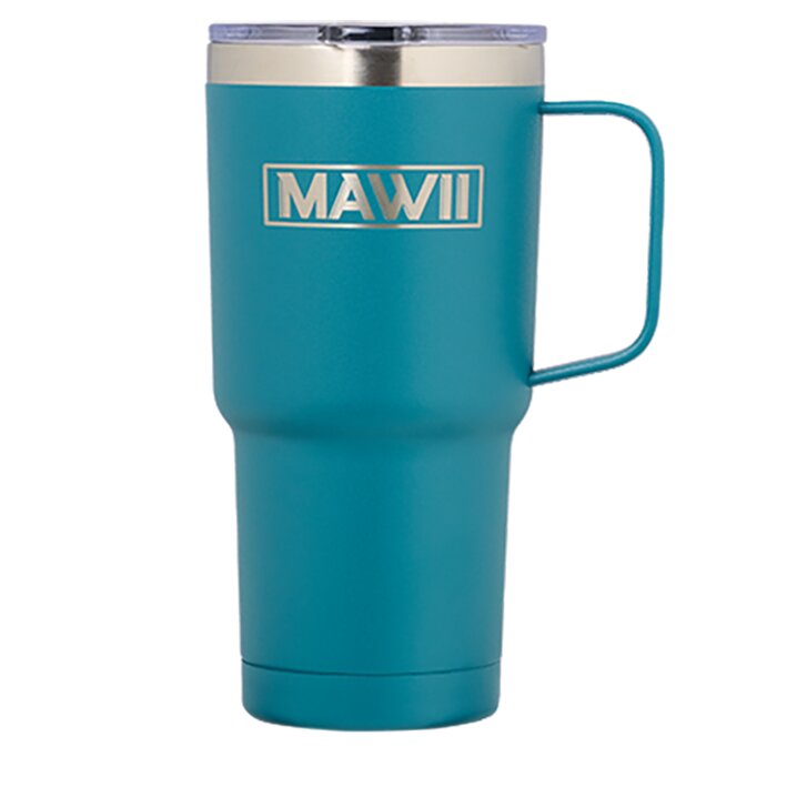 Edelstahl Becher mit Henkel, 600 ml, petrol