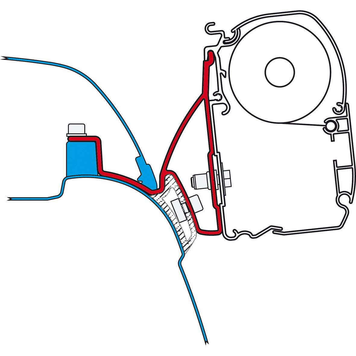 Markise F45s VW T5/T6 Multivan, schwarz, 308 cm