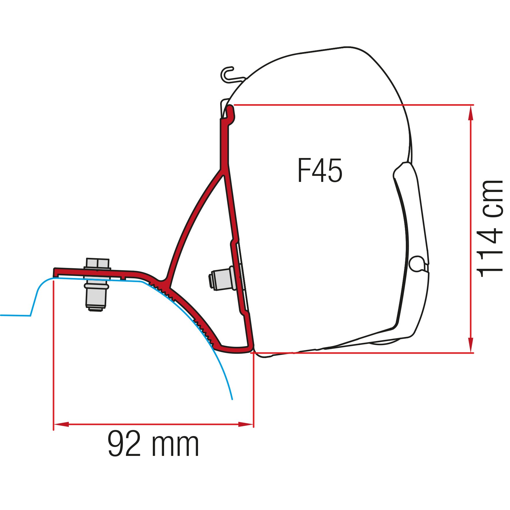 Markisenadapter Kit Renault Trafic ab 2015, für F45