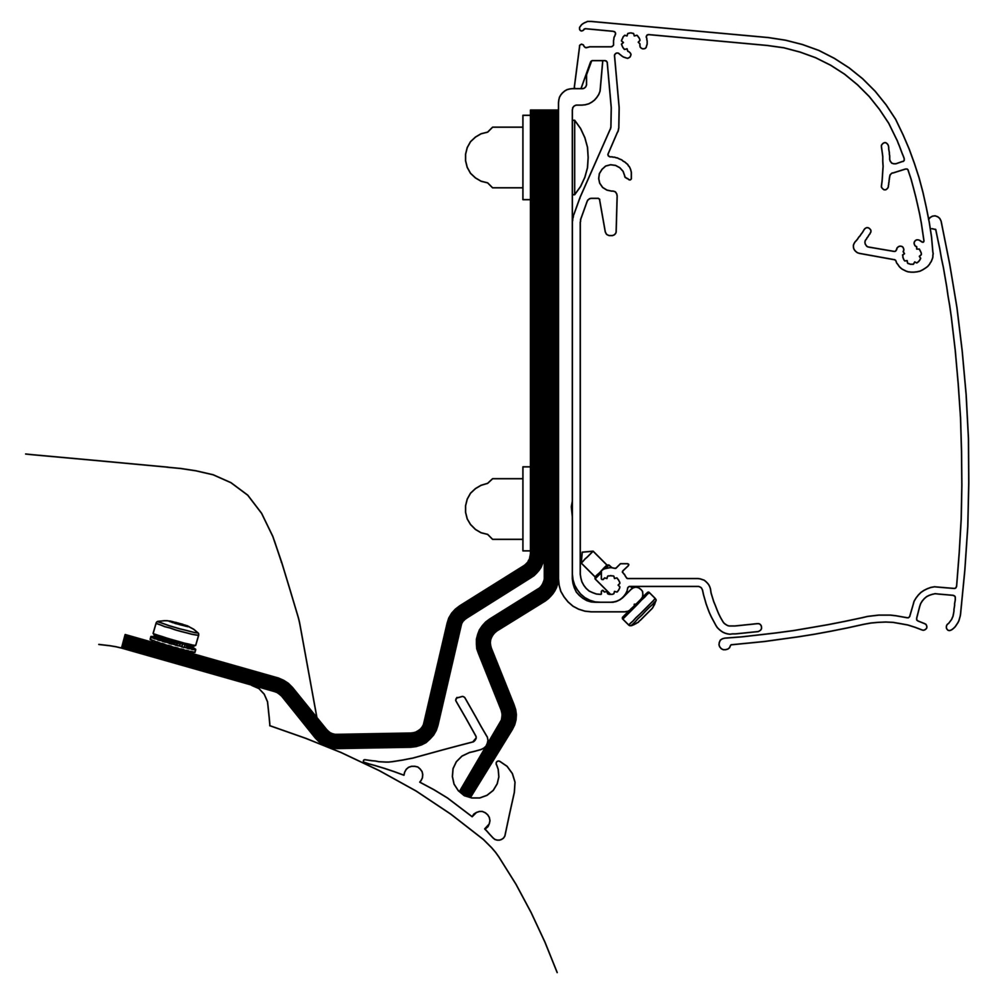 Adapter Ford Transit / Tourneo Custom V710 für Thule 4200 - Rapido