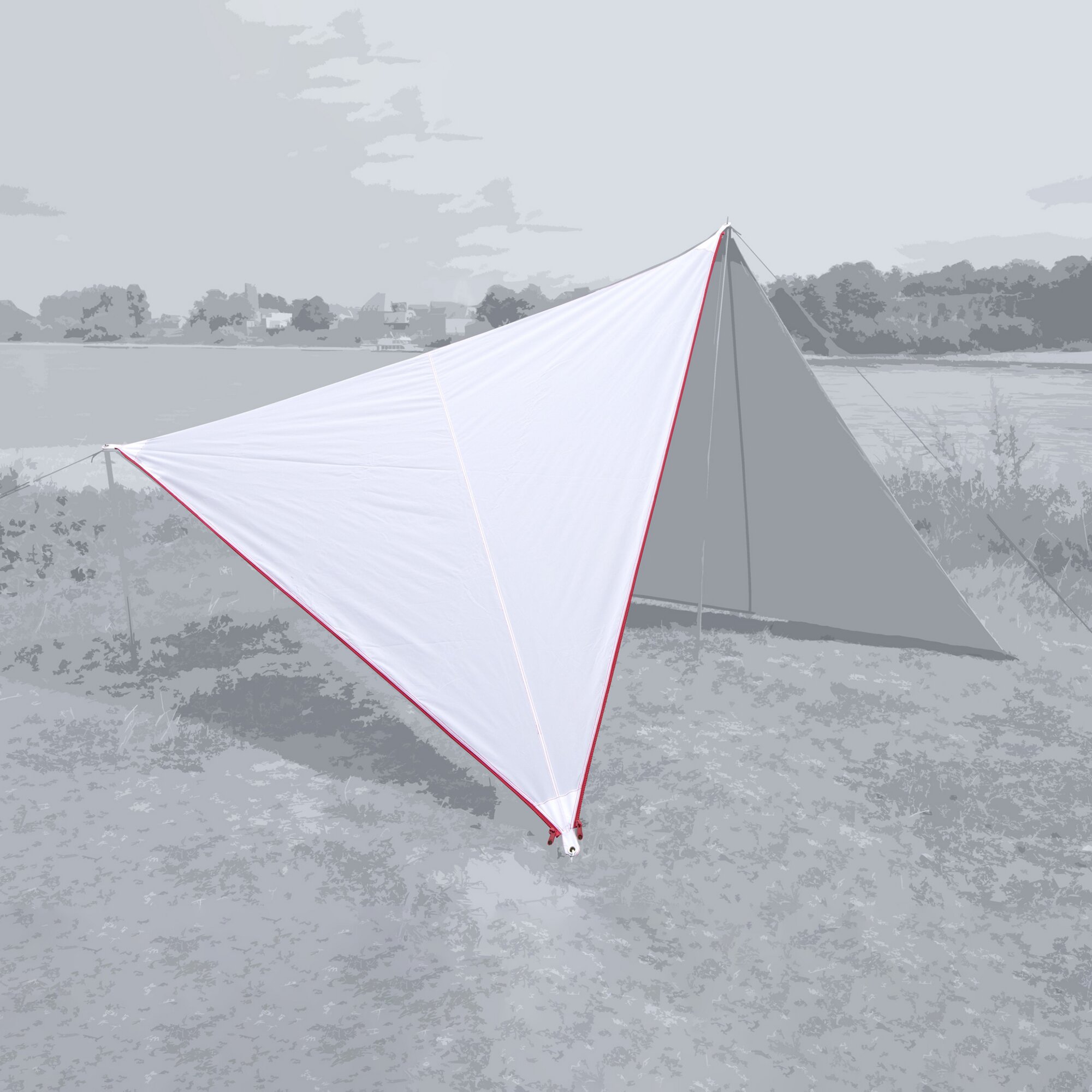 Sonnensegel „Zip Canvas" Oriental, Oriental white