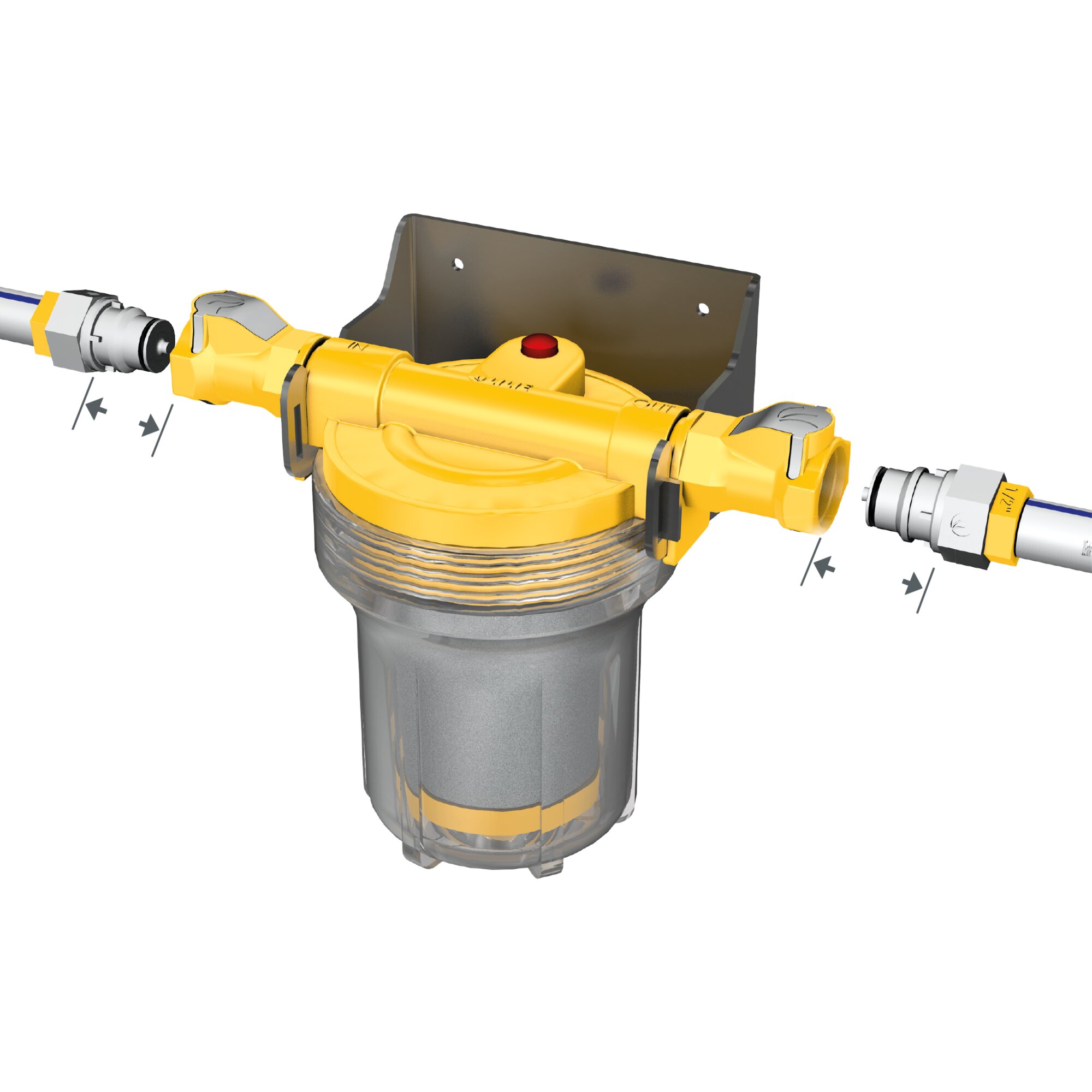 Filtersystem Certec® Inline Komplett-Set, gerade, speziell für Tauchpumpen