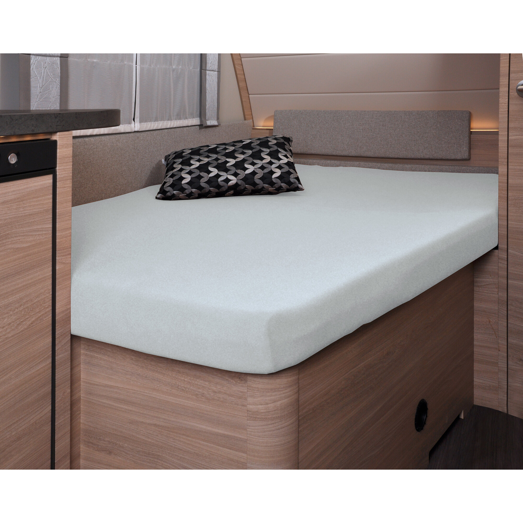 Molton-Stretch Schonbezug für französisches Bett im Reisemobil
