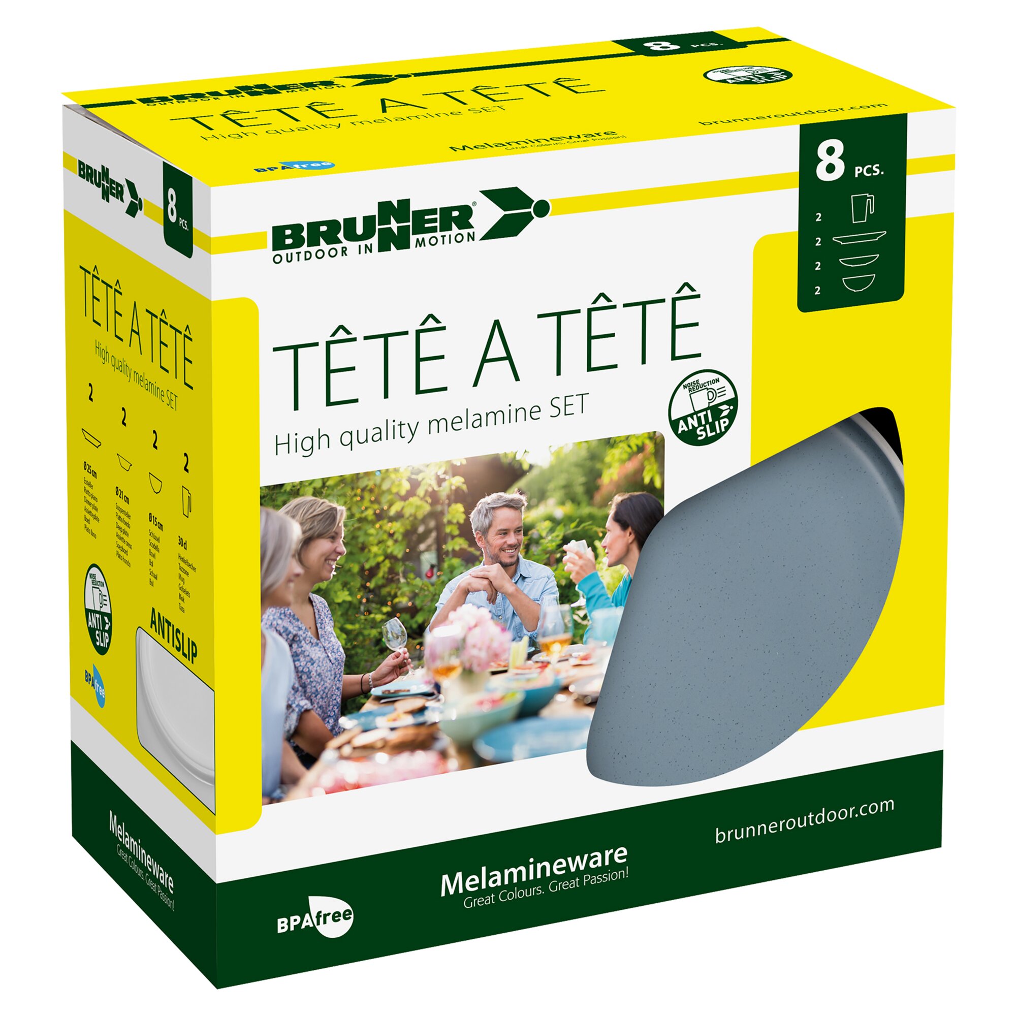 Geschirrset Tête-à-Tête Dolomit, blau