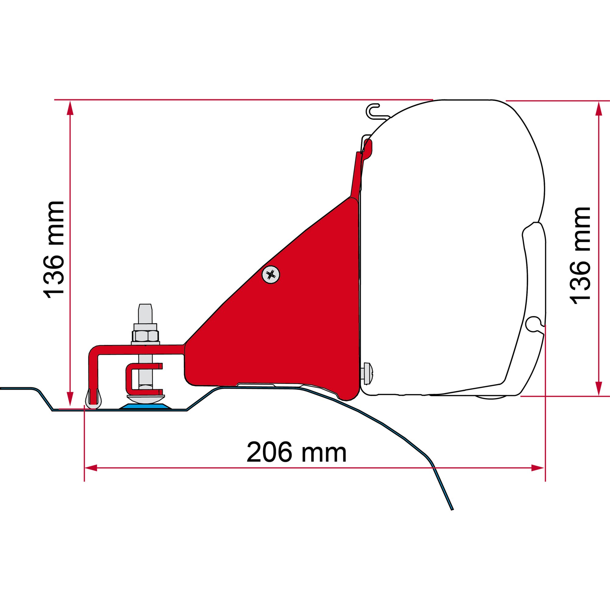 Markisenadapter Kit Ducato/Jumper/Boxer High Roof L2H2 für F43, F45, F45s