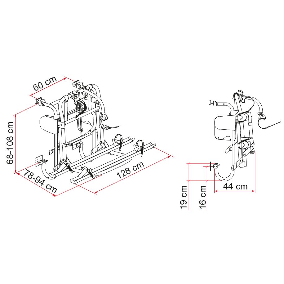 Fahrradträger Carry-Bike Motor Lift 77, silber